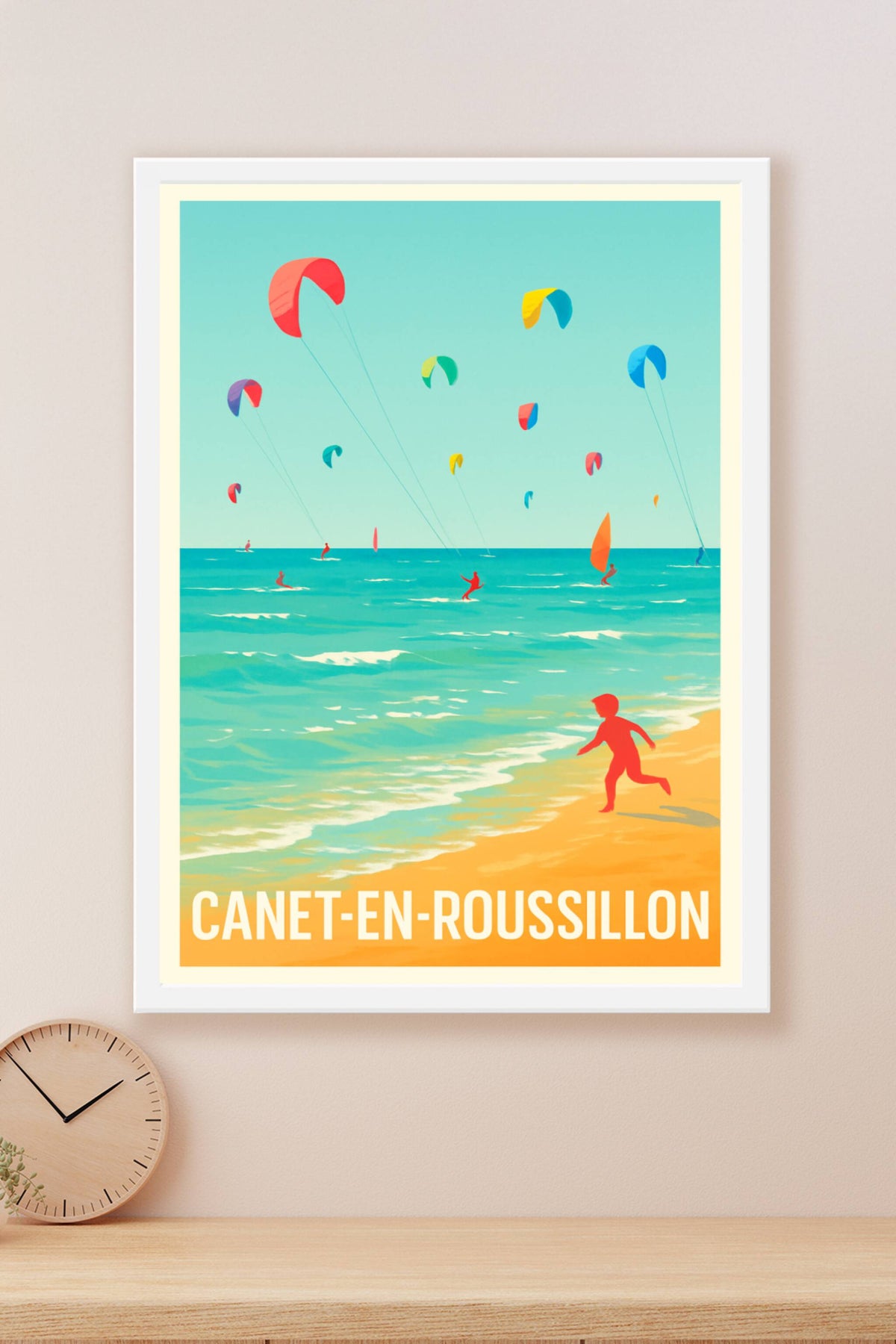 Affiche Canet-en-Roussillon — L'appel des sports nautiques · poster d'art de Canet-en-Roussillon