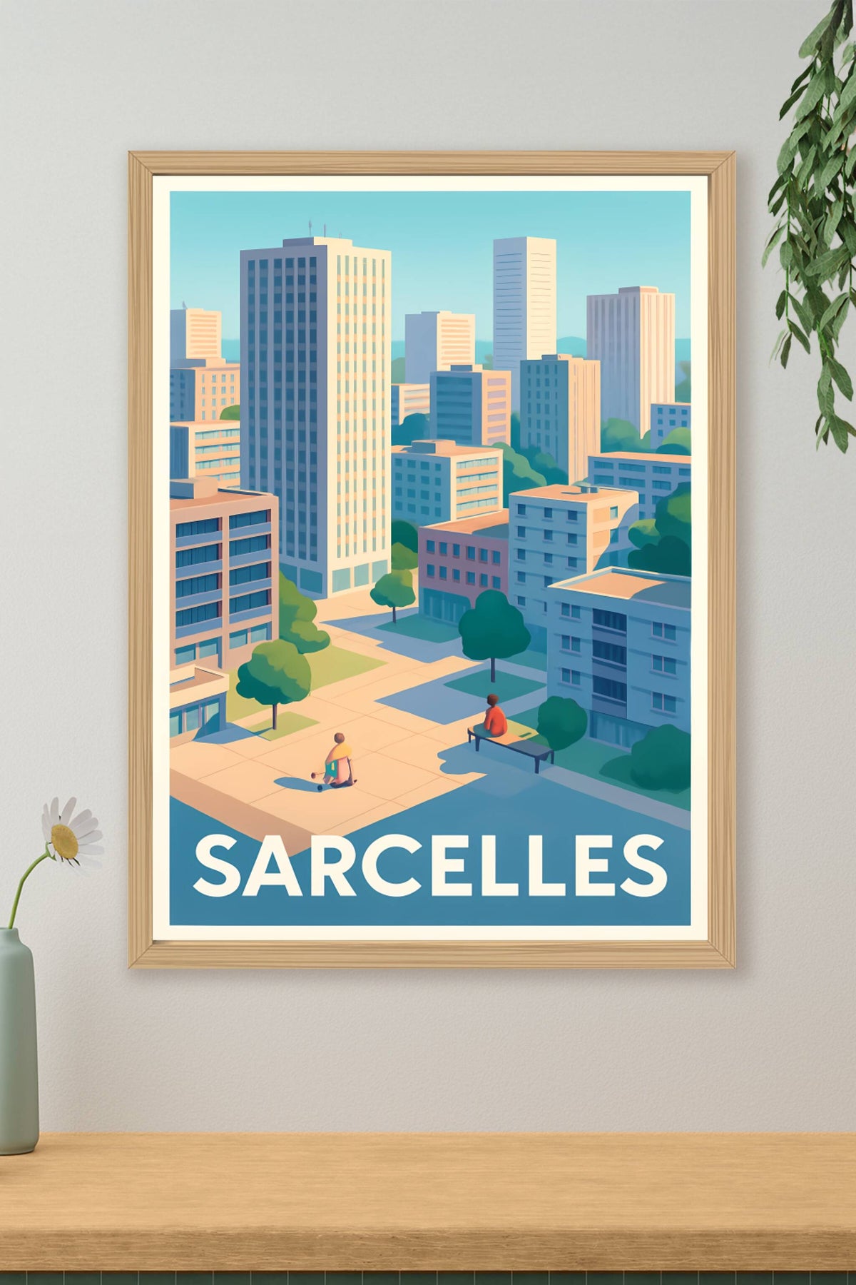 Affiche Sarcelles — Sérénité urbaine et douceur de vivre · poster d'art de Sarcelles