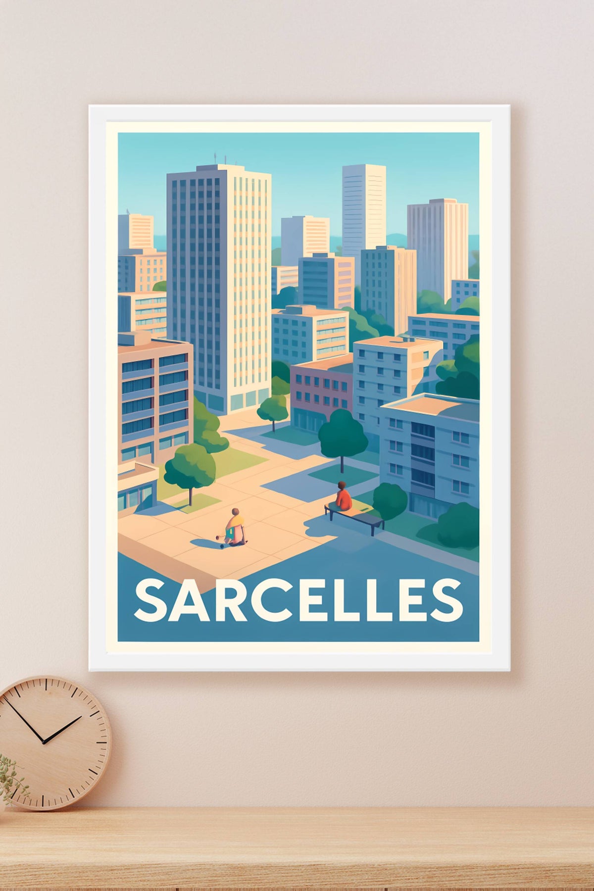 Affiche Sarcelles — Sérénité urbaine et douceur de vivre · poster d'art de Sarcelles