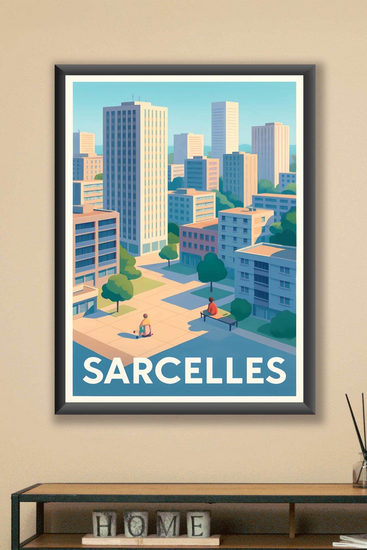 Affiche Sarcelles — Sérénité urbaine et douceur de vivre · poster d'art de Sarcelles