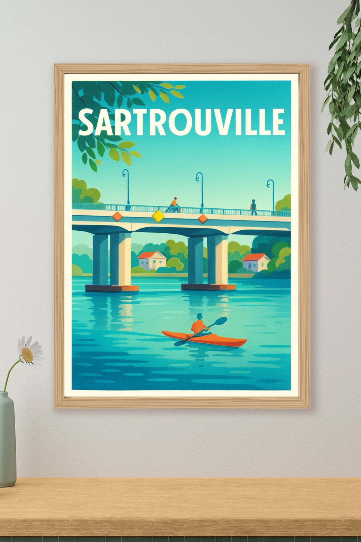 Affiche Sartrouville — Évasion au fil de l'eau · poster d'art de Sartrouville