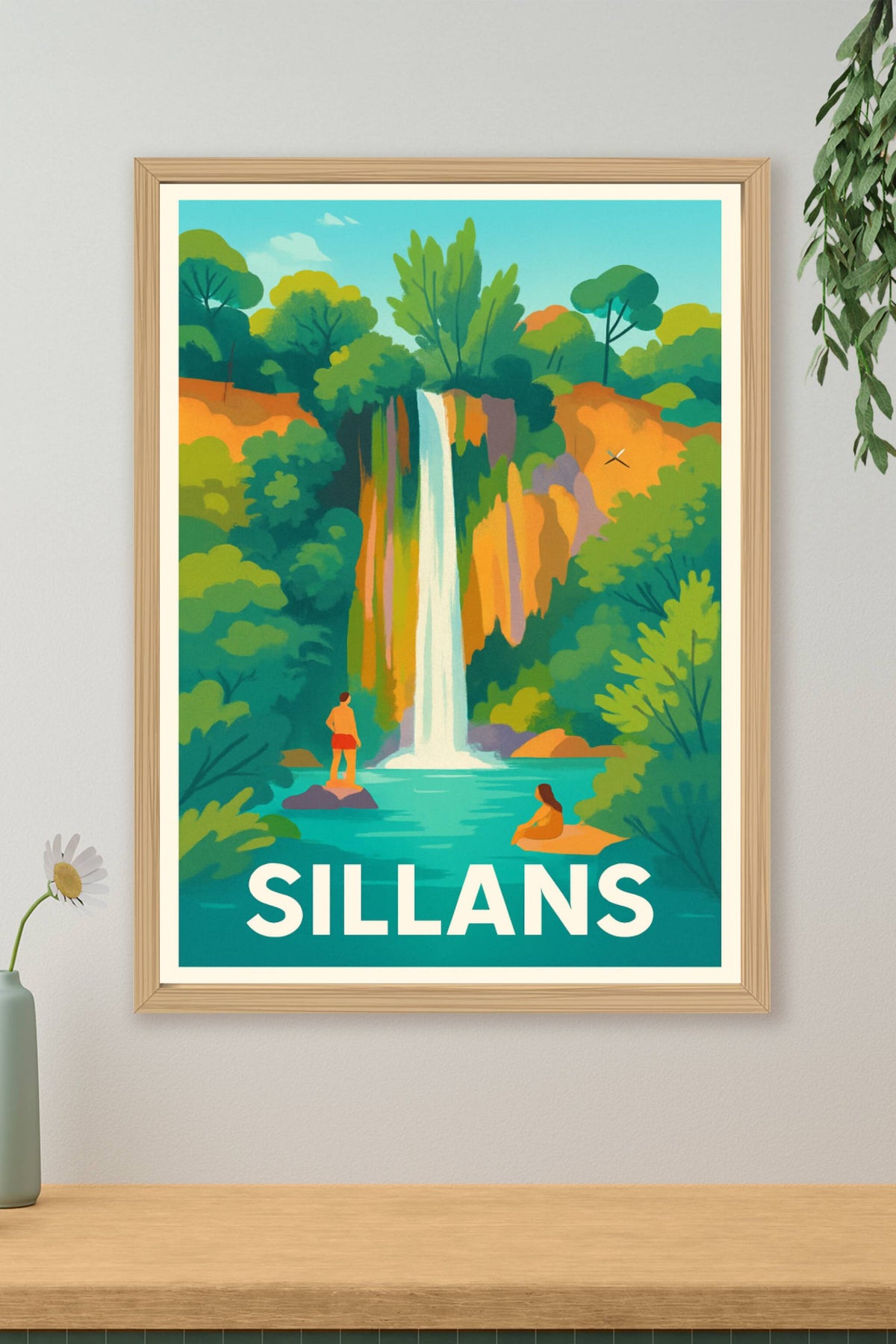 Affiche Sillans — Évasion au cœur de la nature et ses cascades · poster d'art de Sillans