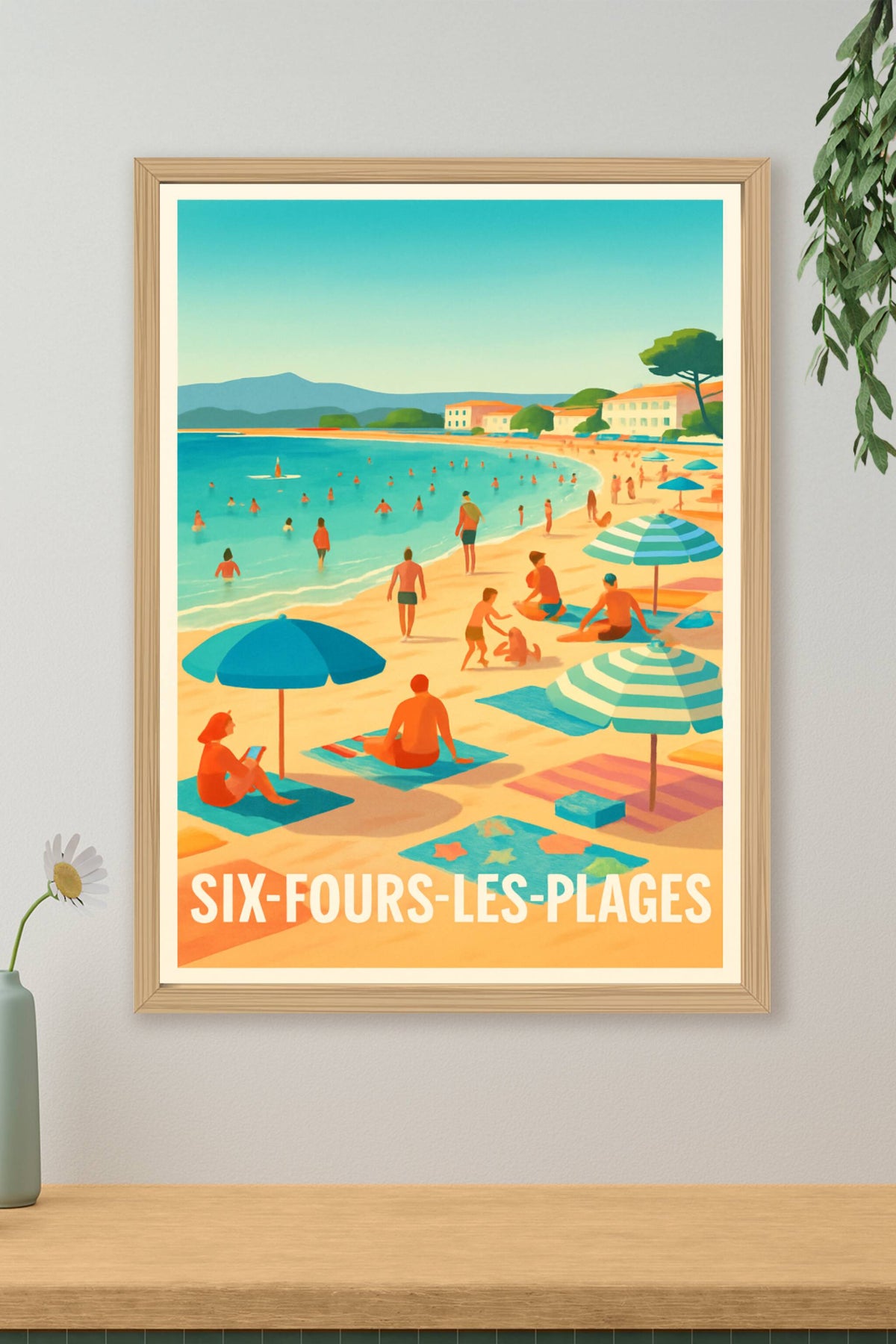 Affiche Six-Fours-les-Plages — Ambiance estivale et douceur méditerranéenne · poster d'art de Six-Fours-les-Plages