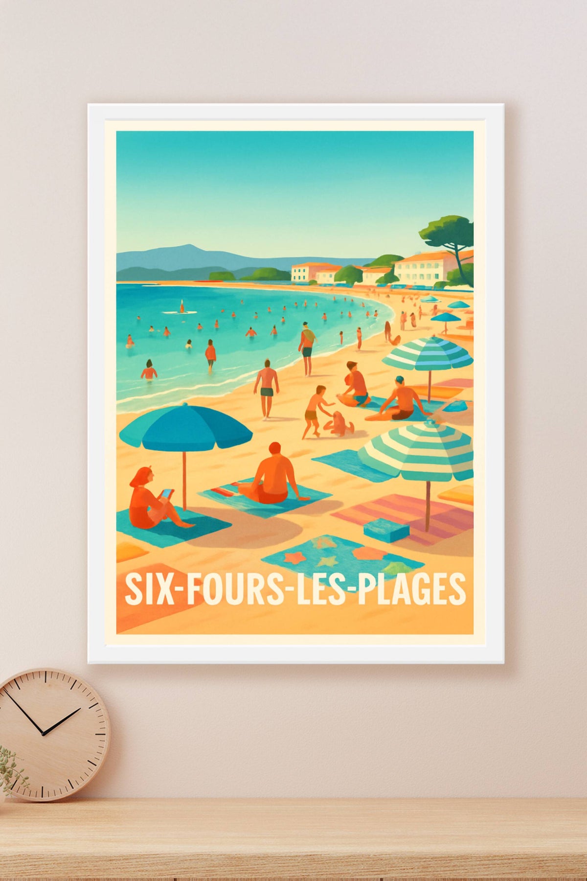 Affiche Six-Fours-les-Plages — Ambiance estivale et douceur méditerranéenne · poster d'art de Six-Fours-les-Plages