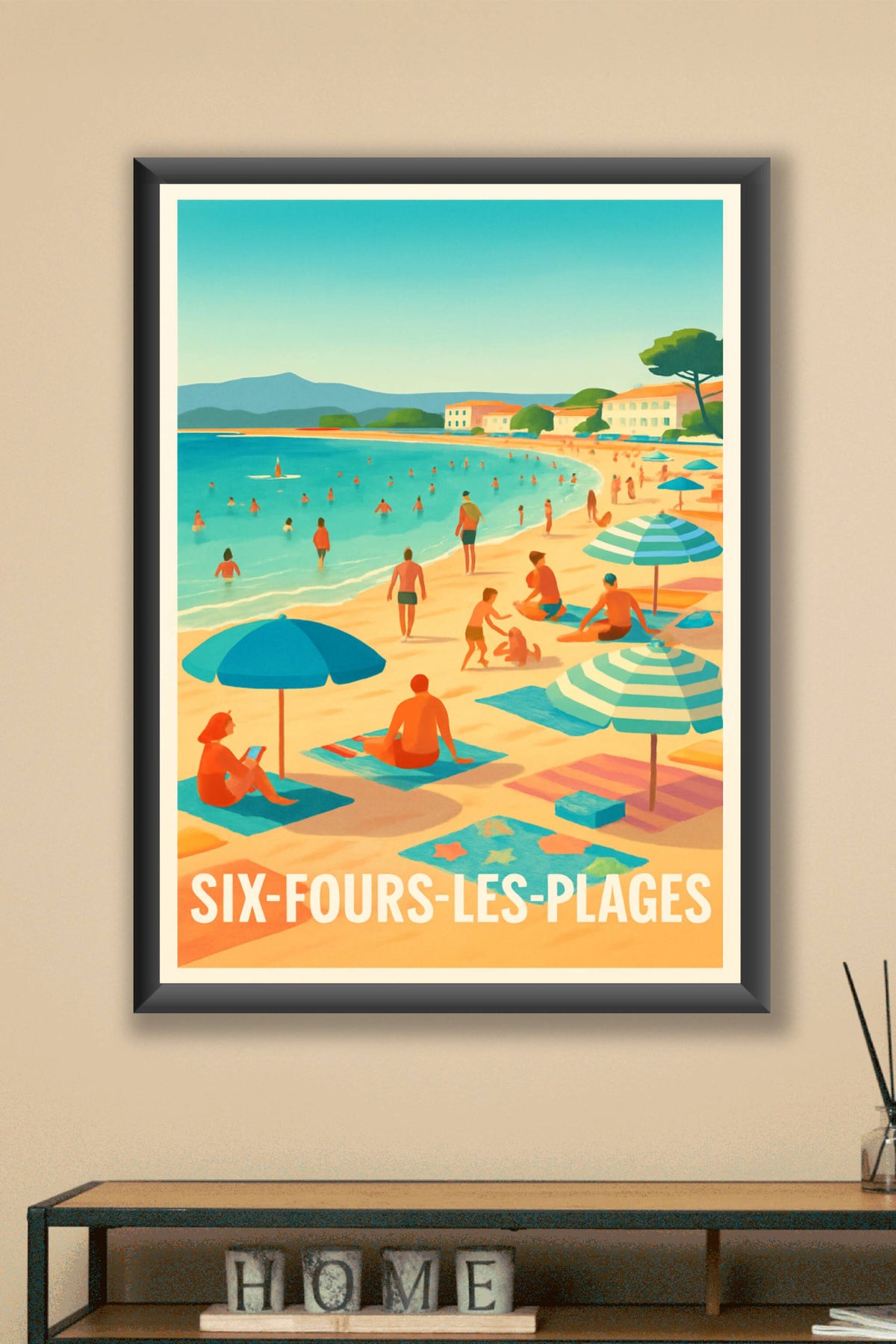 Affiche Six-Fours-les-Plages — Ambiance estivale et douceur méditerranéenne · poster d'art de Six-Fours-les-Plages