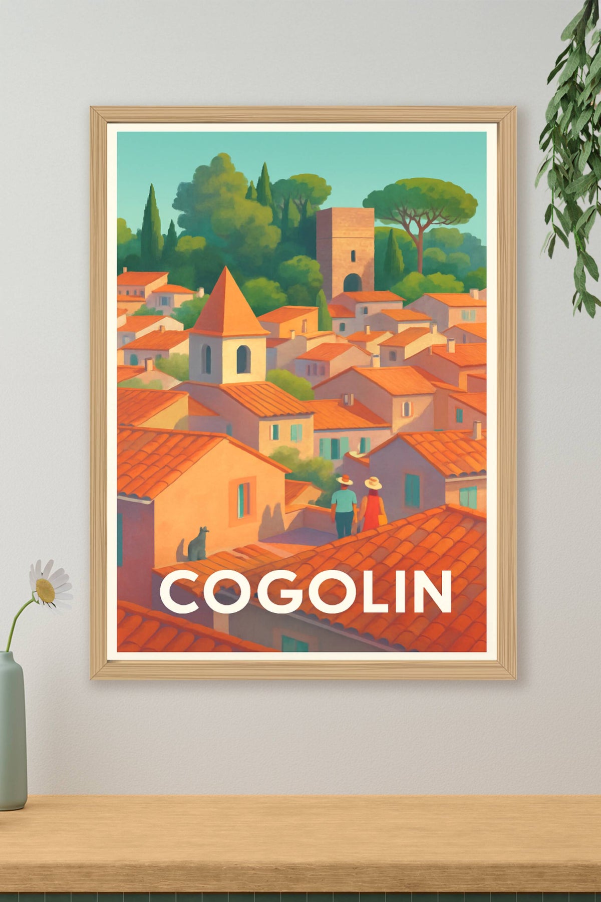Affiche Cogolin — Village pittoresque du Sud · poster d'art de Cogolin