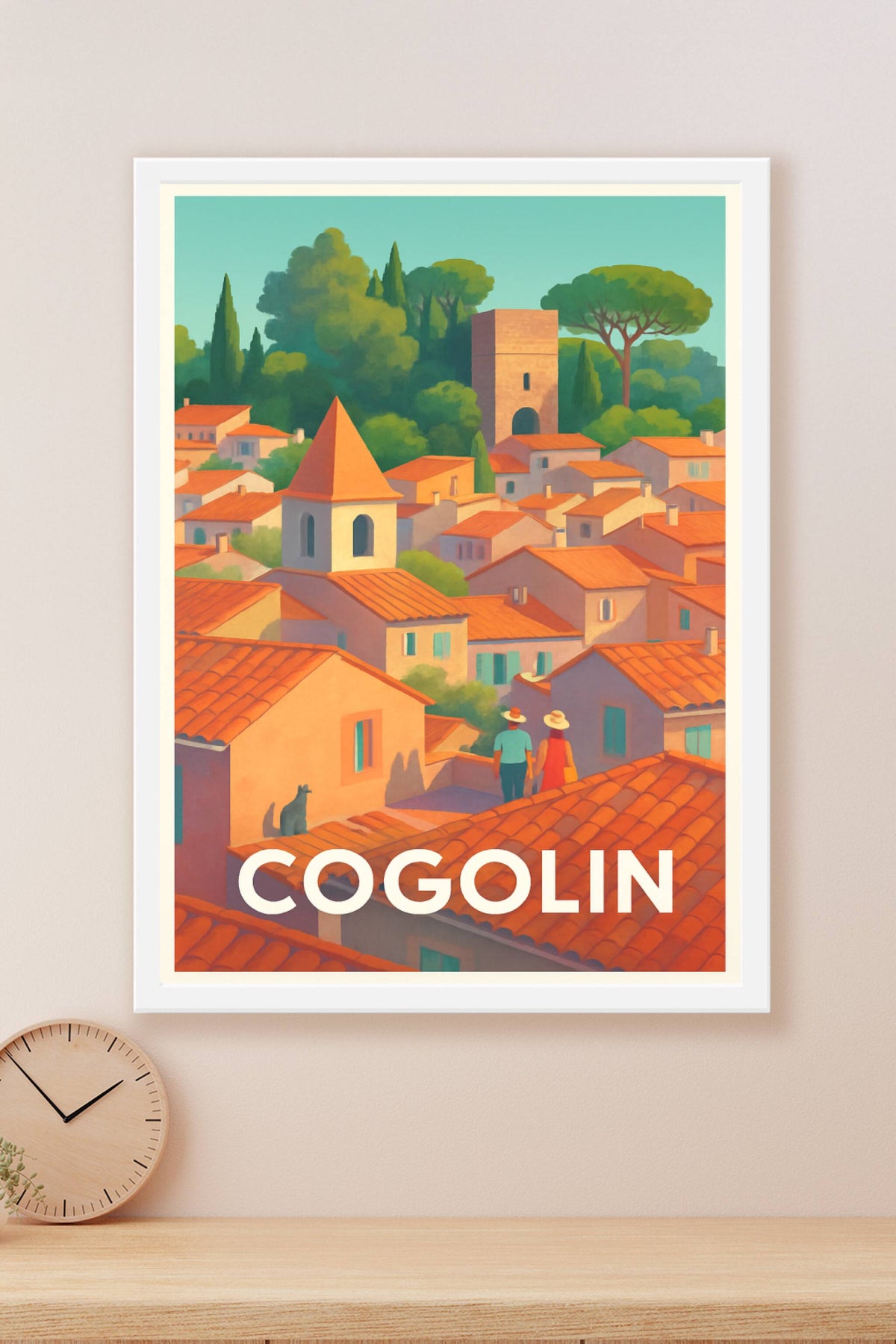 Affiche Cogolin — Village pittoresque du Sud · poster d'art de Cogolin