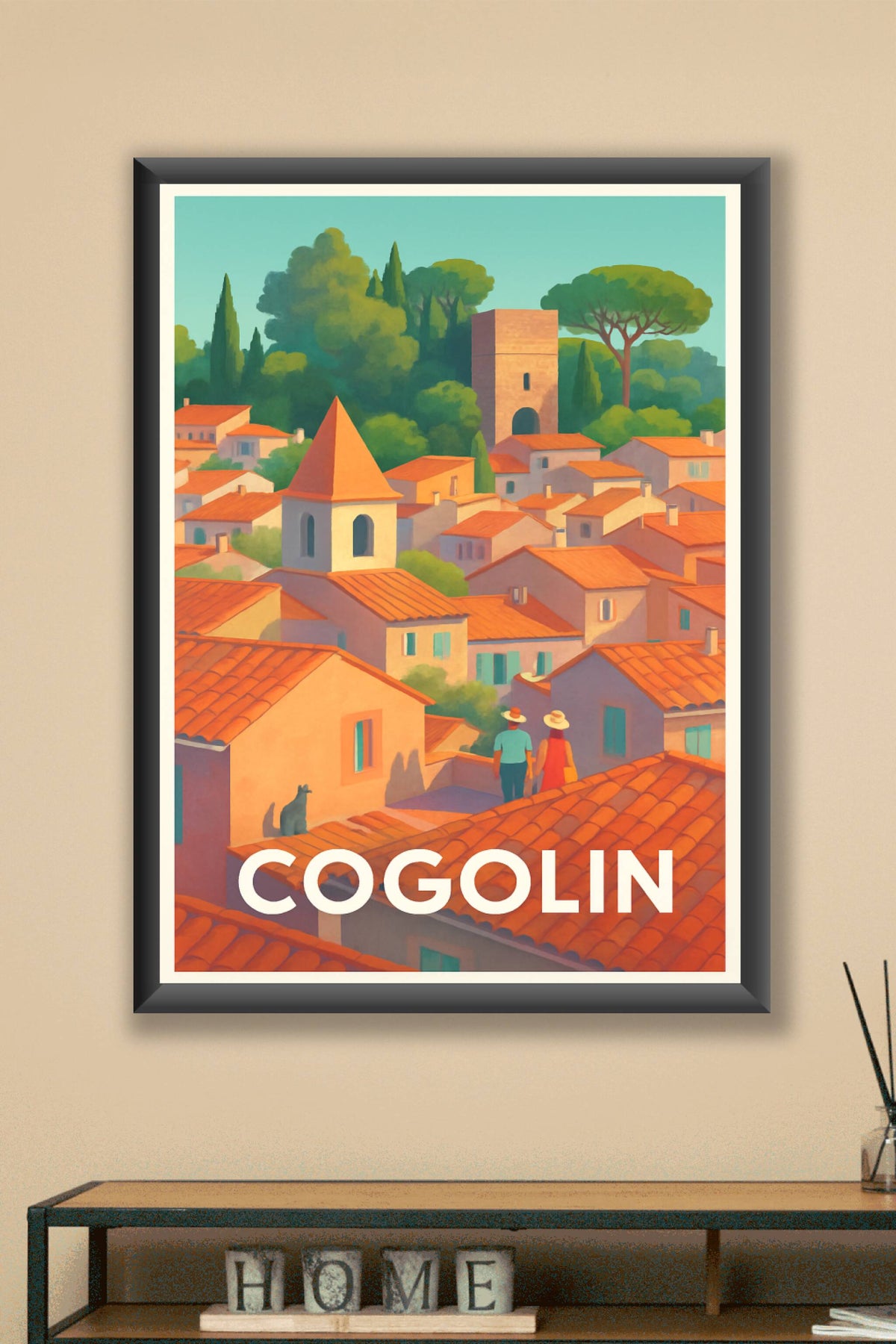 Affiche Cogolin — Village pittoresque du Sud · poster d'art de Cogolin