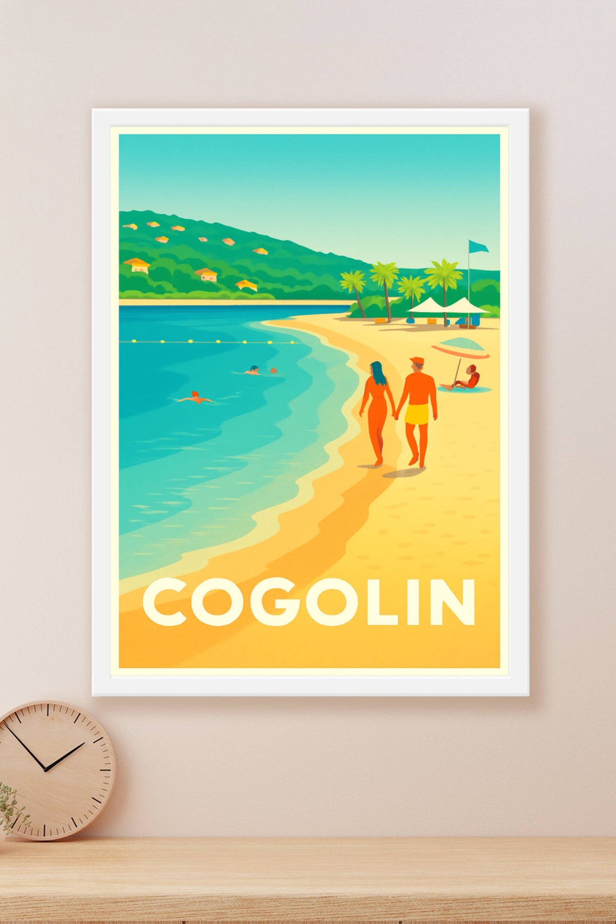 Affiche Cogolin — Douceur et farniente sur la plage · poster d'art de Cogolin