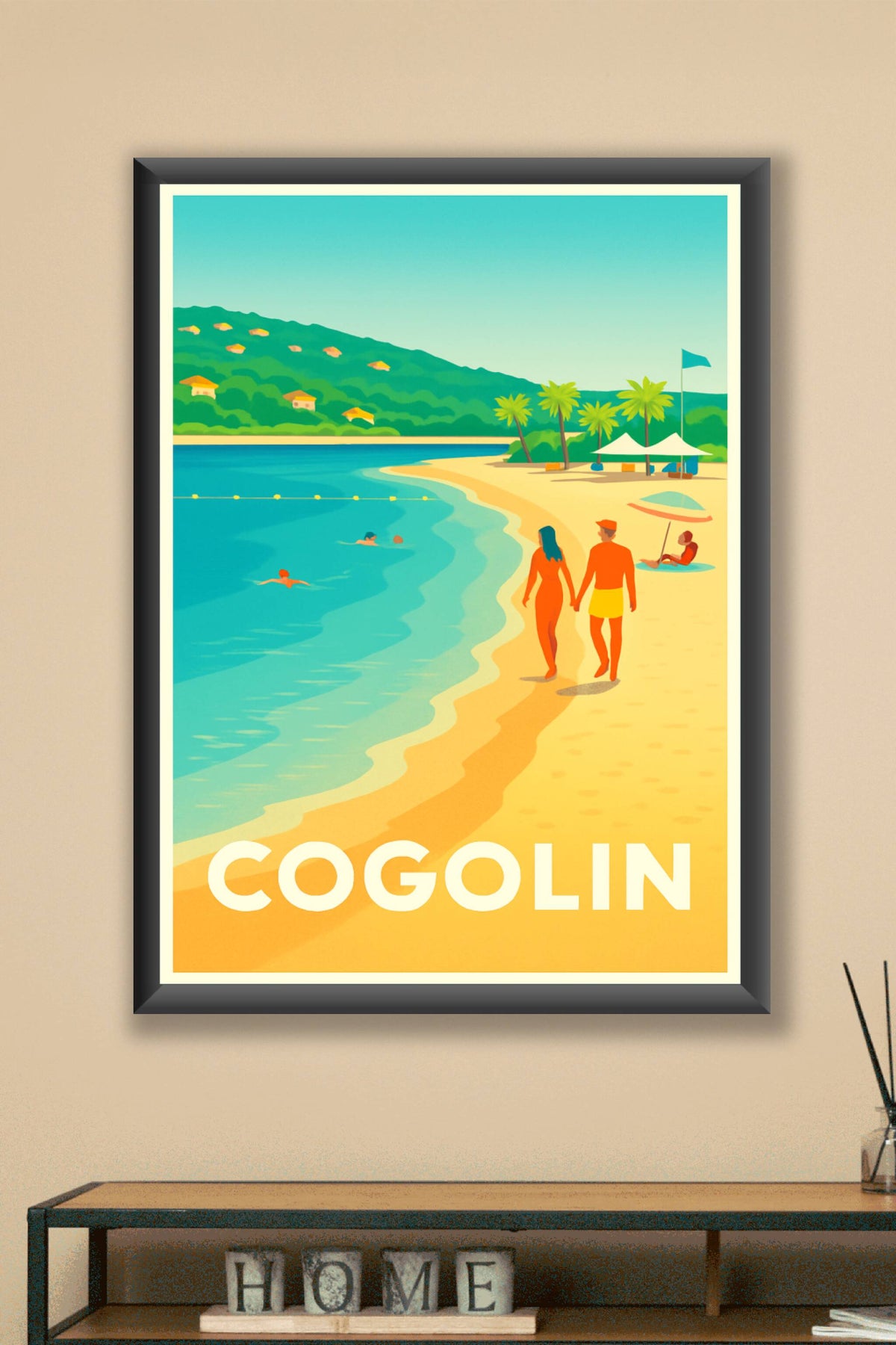 Affiche Cogolin — Douceur et farniente sur la plage · poster d'art de Cogolin