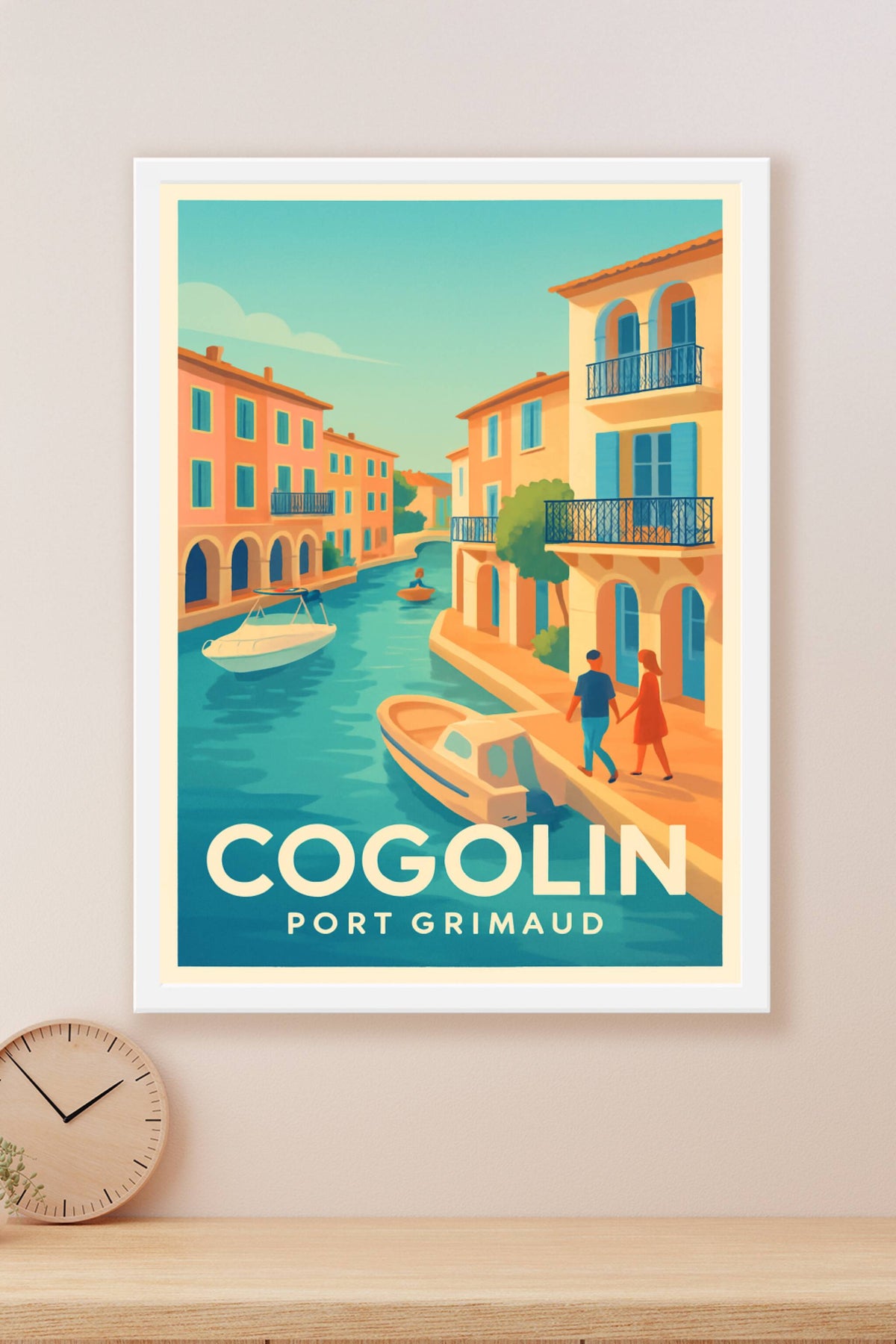Affiche Cogolin — Charme et douceur au Port Grimaud · poster d'art de Cogolin