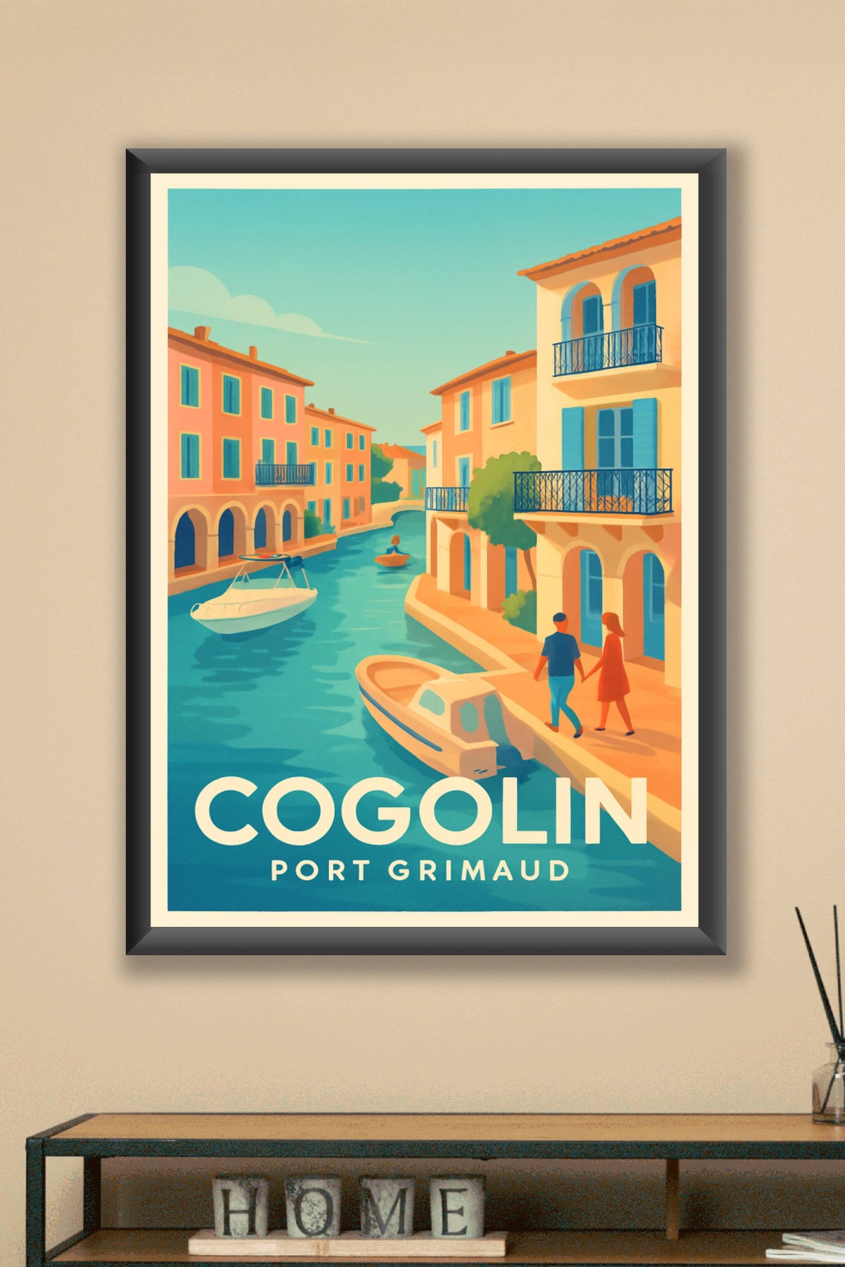Affiche Cogolin — Charme et douceur au Port Grimaud · poster d'art de Cogolin