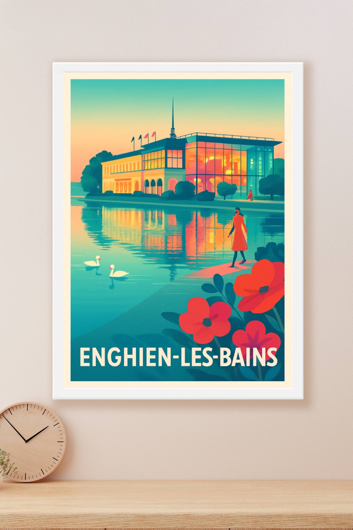 Affiche Enghien-les-Bains — Élégance au bord de l'eau · poster d'art de Enghien-les-Bains