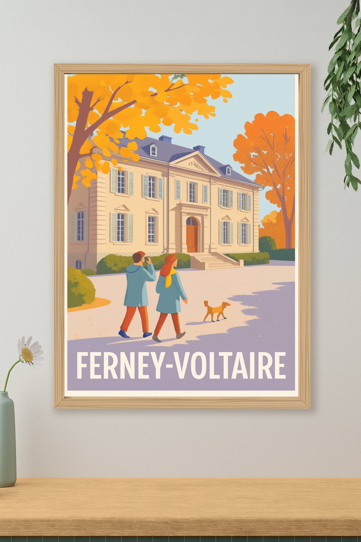 Affiche Ferney-Voltaire — Promenade automnale en douceur · poster d'art de Ferney-Voltaire