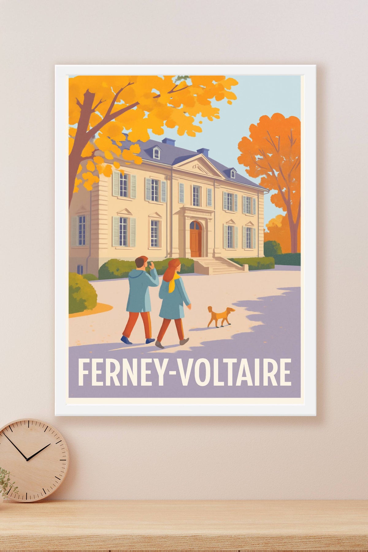 Affiche Ferney-Voltaire — Promenade automnale en douceur · poster d'art de Ferney-Voltaire