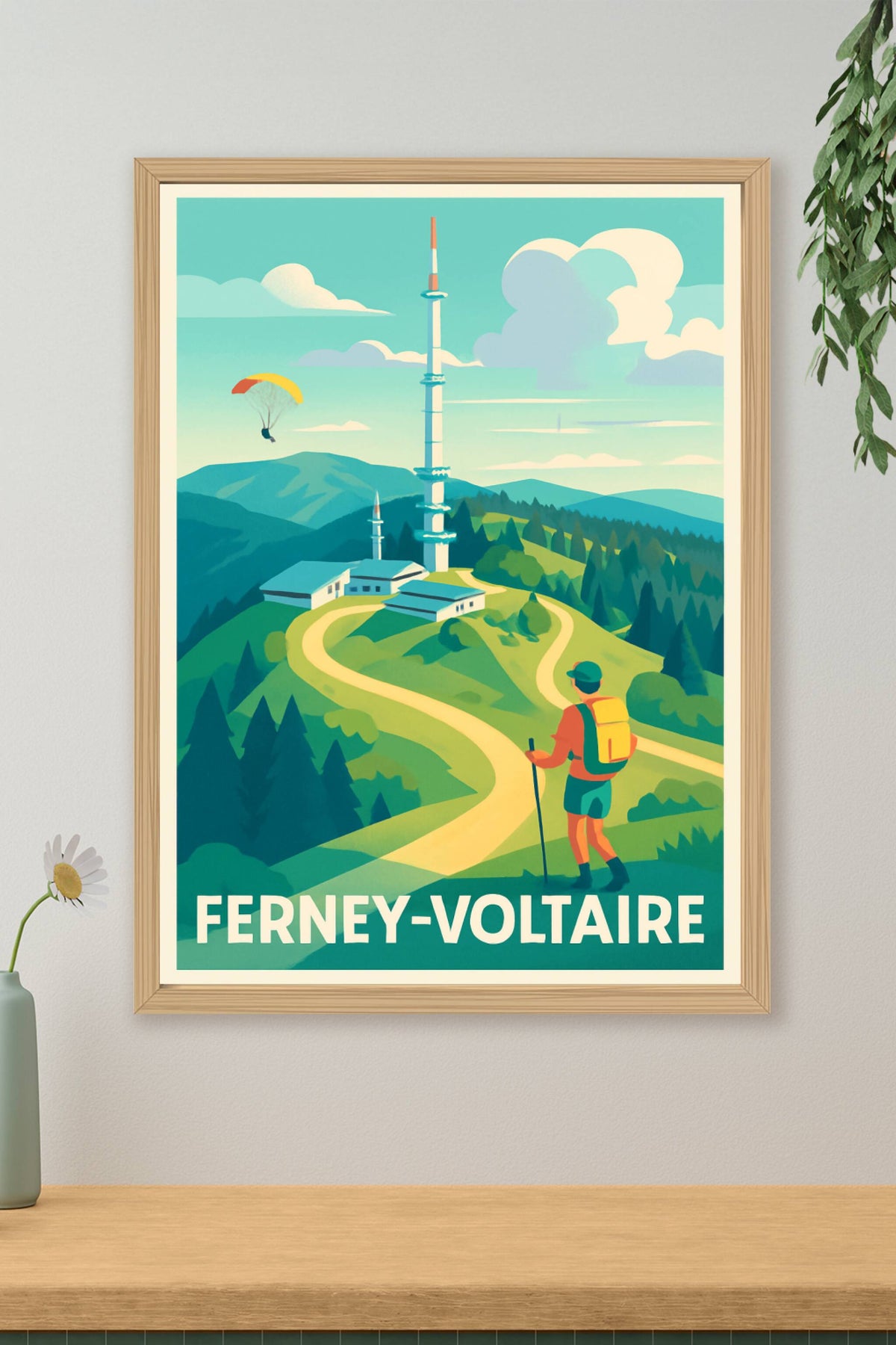 Affiche Ferney-Voltaire — Explorez les sommets et la nature · poster d'art de Ferney-Voltaire