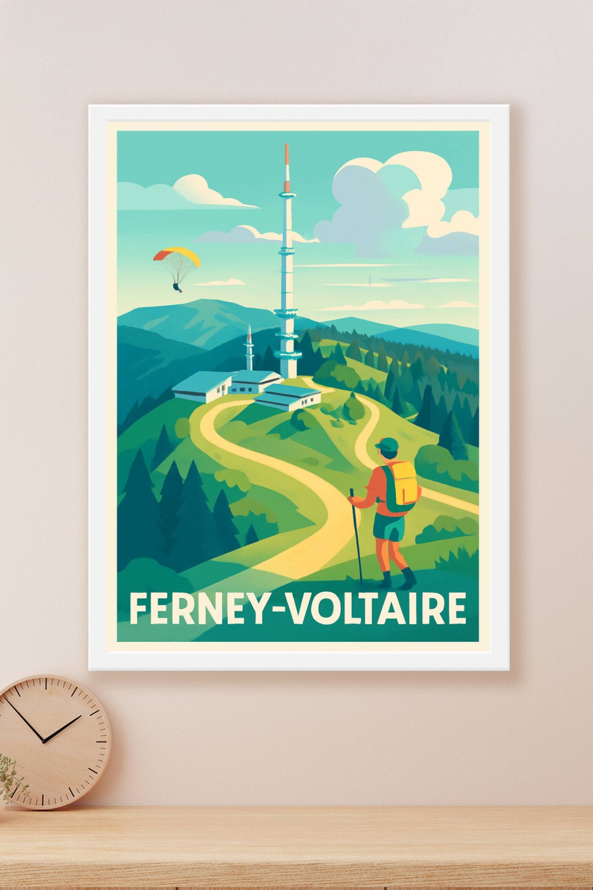Affiche Ferney-Voltaire — Explorez les sommets et la nature · poster d'art de Ferney-Voltaire