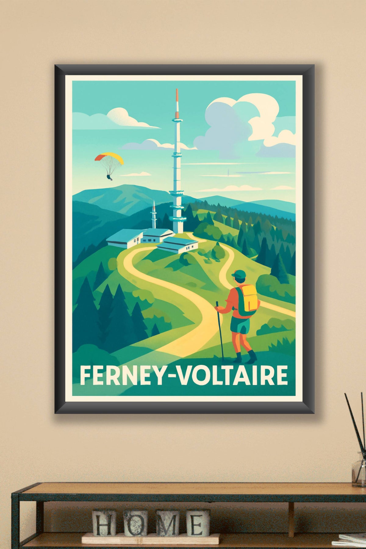 Affiche Ferney-Voltaire — Explorez les sommets et la nature · poster d'art de Ferney-Voltaire