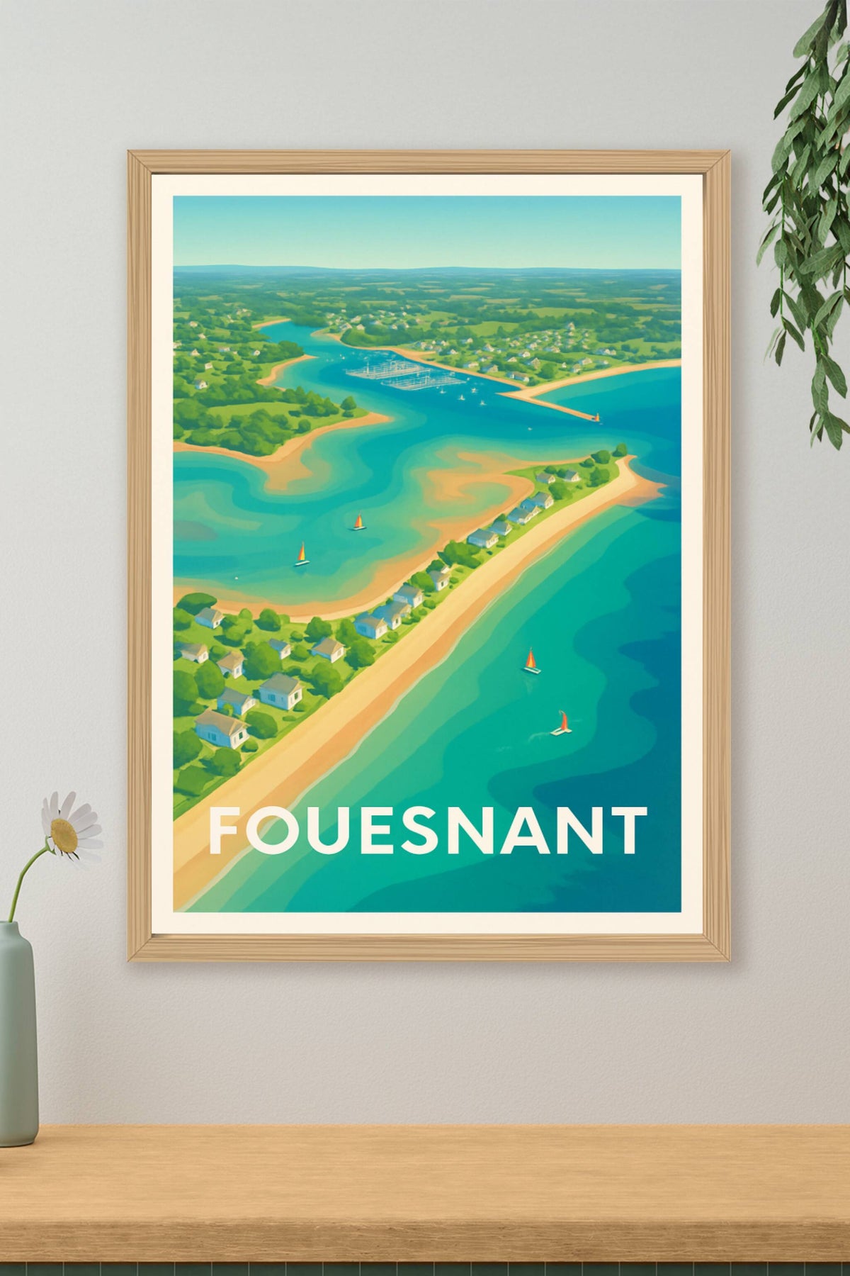 Affiche Fouesnant — Évasion entre mer et campagne · poster d'art de Fouesnant