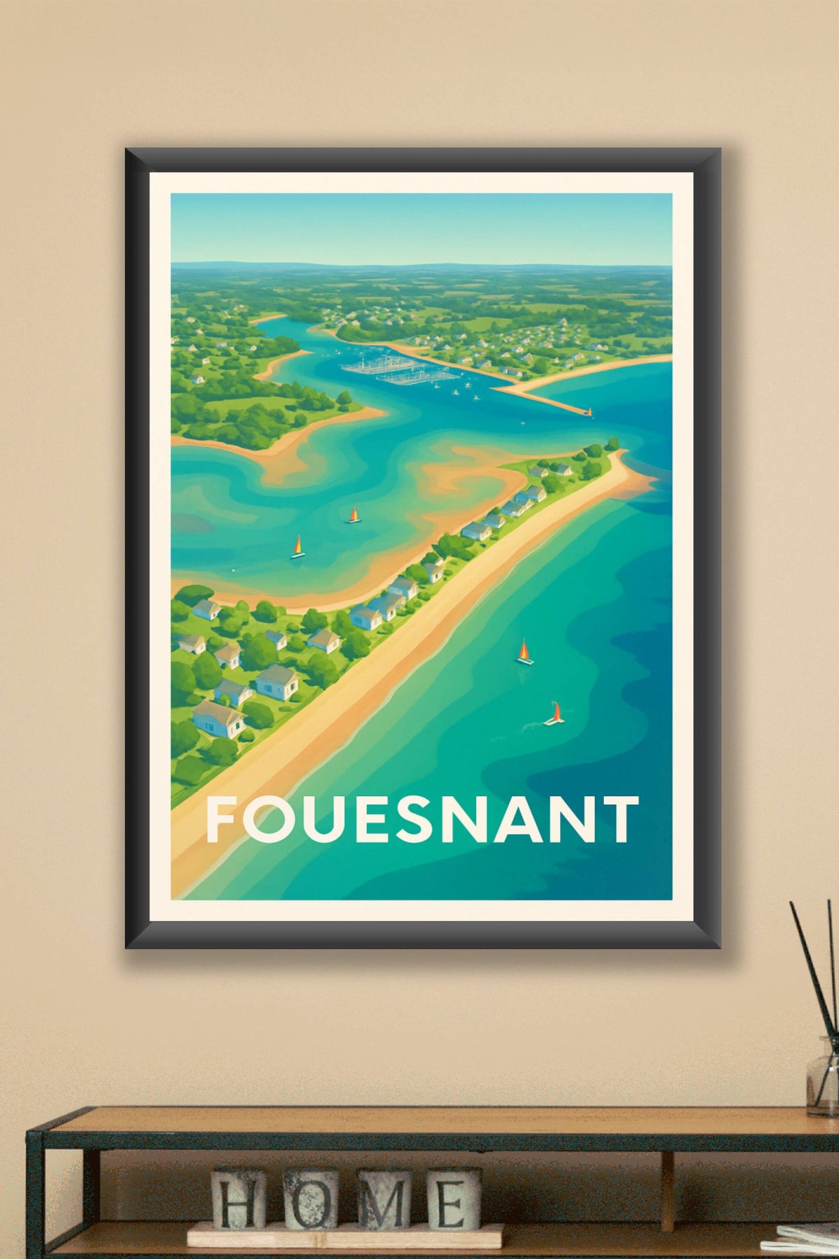 Affiche Fouesnant — Évasion entre mer et campagne · poster d'art de Fouesnant