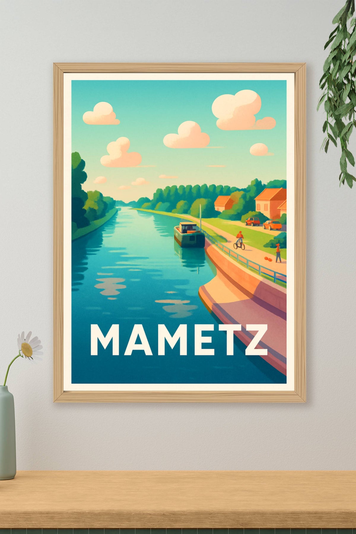 Affiche Mametz — La tranquillité au fil de l'eau · poster d'art de Mametz