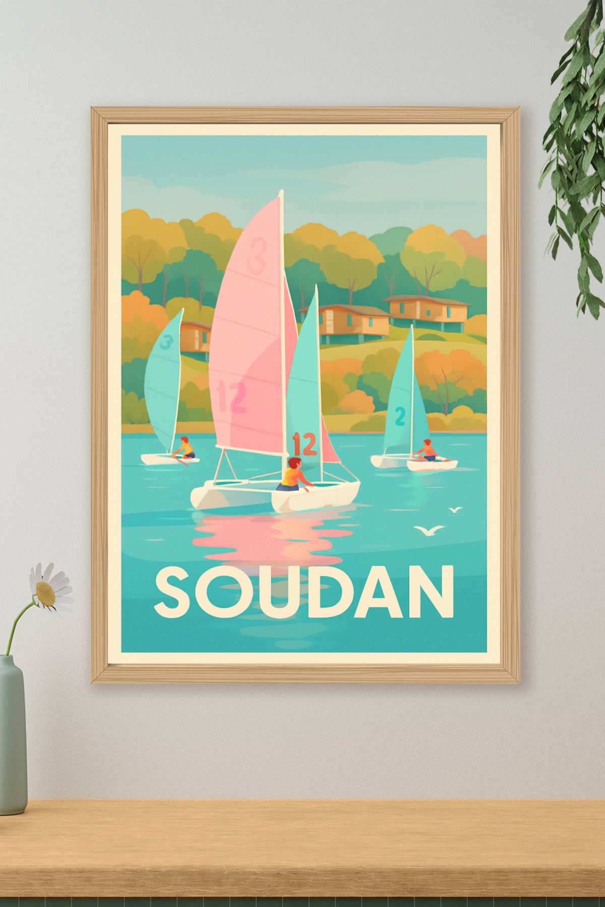 Affiche Soudan — Évasion et voile en douceur · poster d'art de Soudan