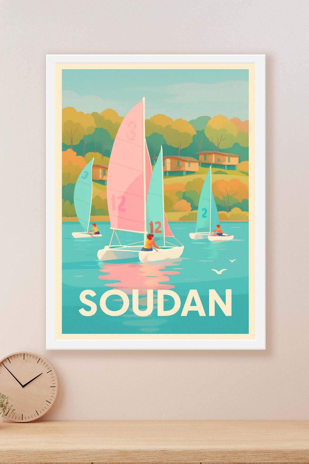 Affiche Soudan — Évasion et voile en douceur · poster d'art de Soudan