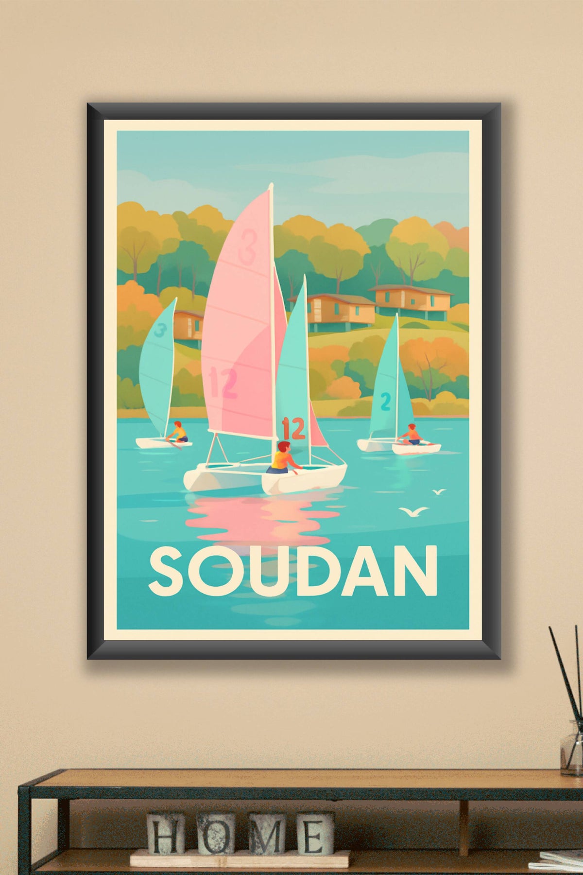 Affiche Soudan — Évasion et voile en douceur · poster d'art de Soudan