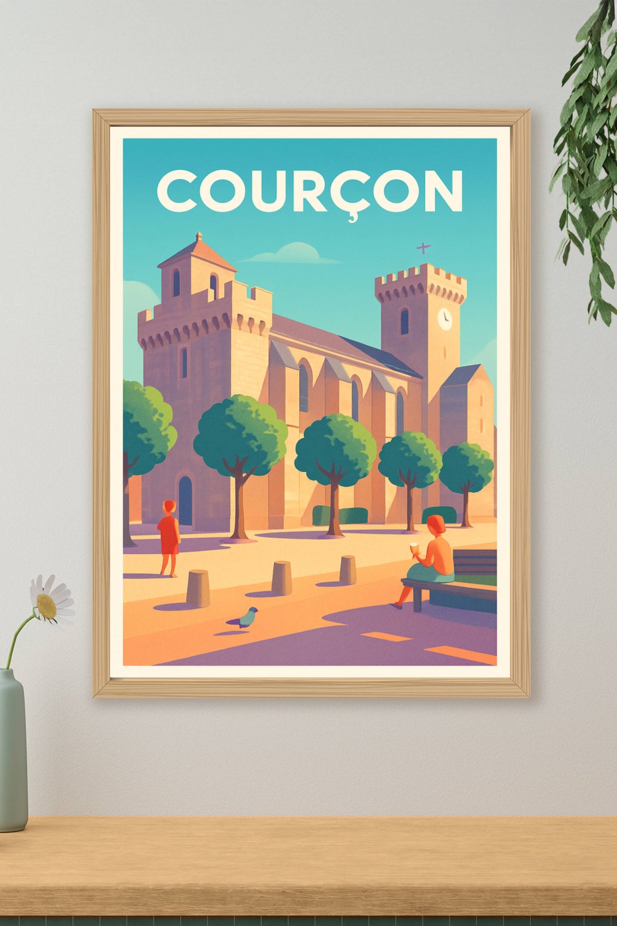Affiche Courçon — Charme ensoleillé du sud-ouest · poster d'art de Courçon