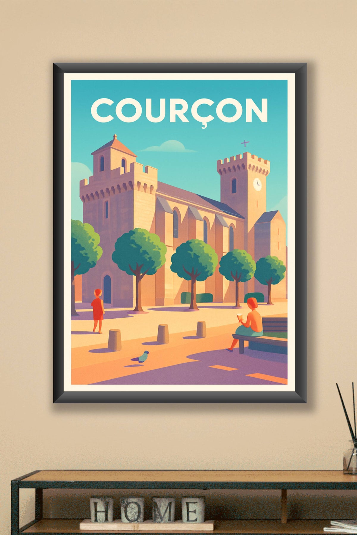 Affiche Courçon — Charme ensoleillé du sud-ouest · poster d'art de Courçon