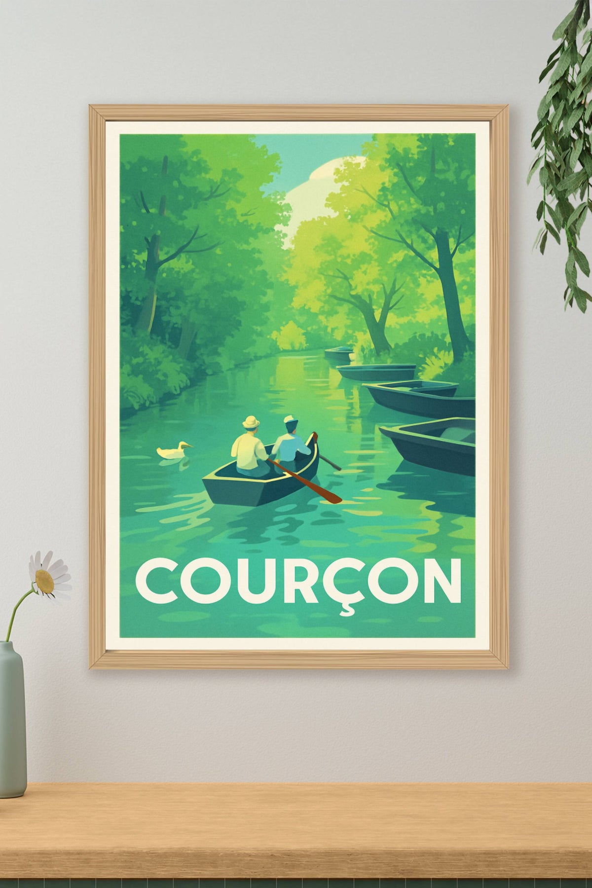 Affiche Courçon — Sérénité au fil de l'eau · poster d'art de Courçon
