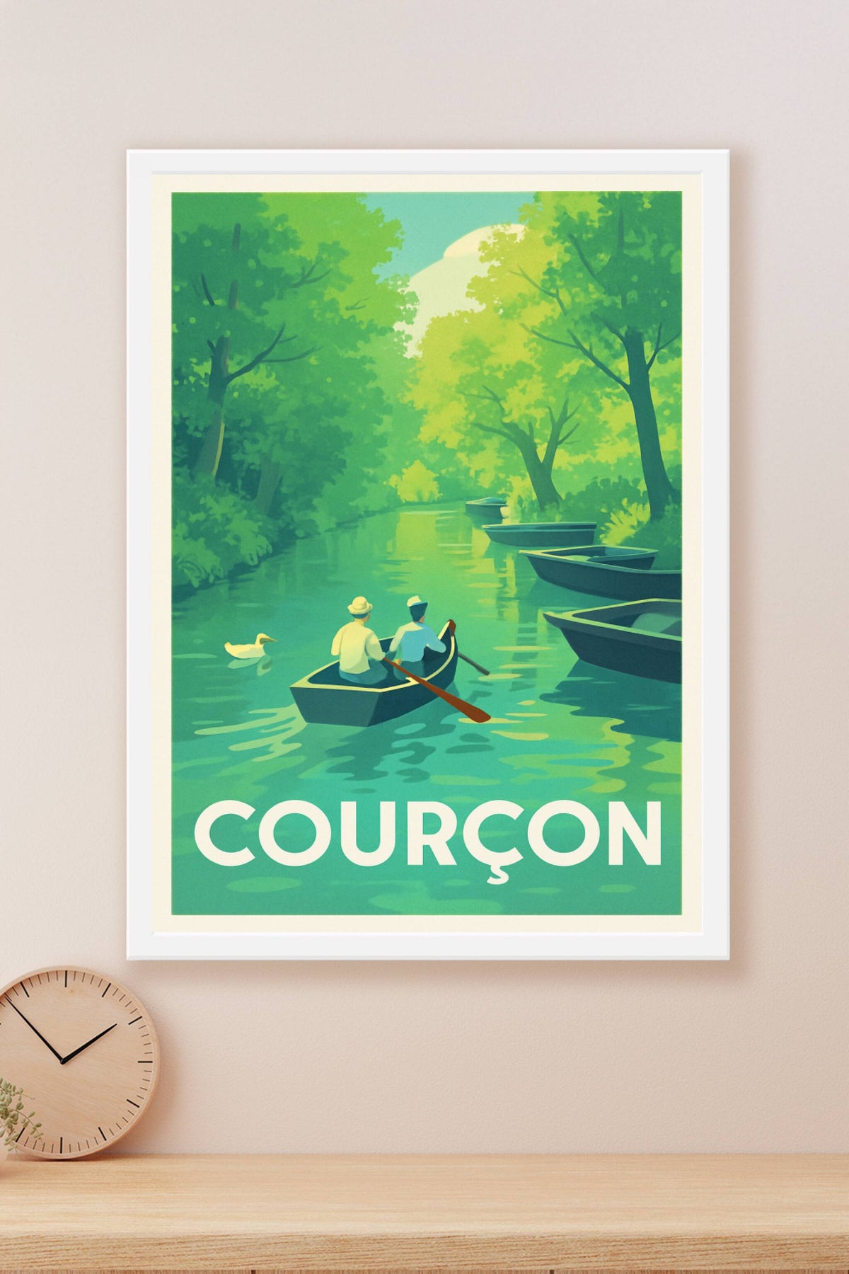 Affiche Courçon — Sérénité au fil de l'eau · poster d'art de Courçon