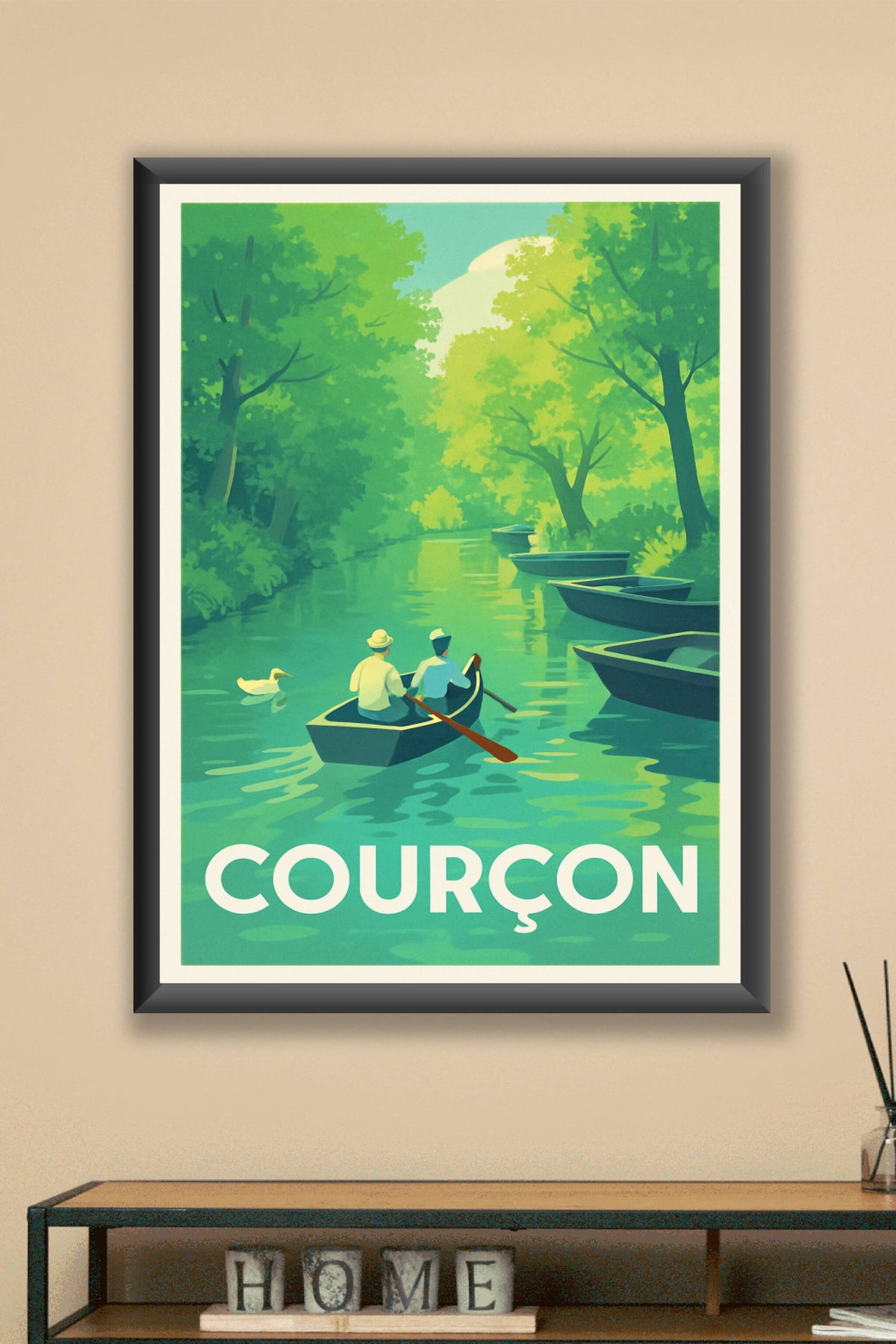 Affiche Courçon — Sérénité au fil de l'eau · poster d'art de Courçon