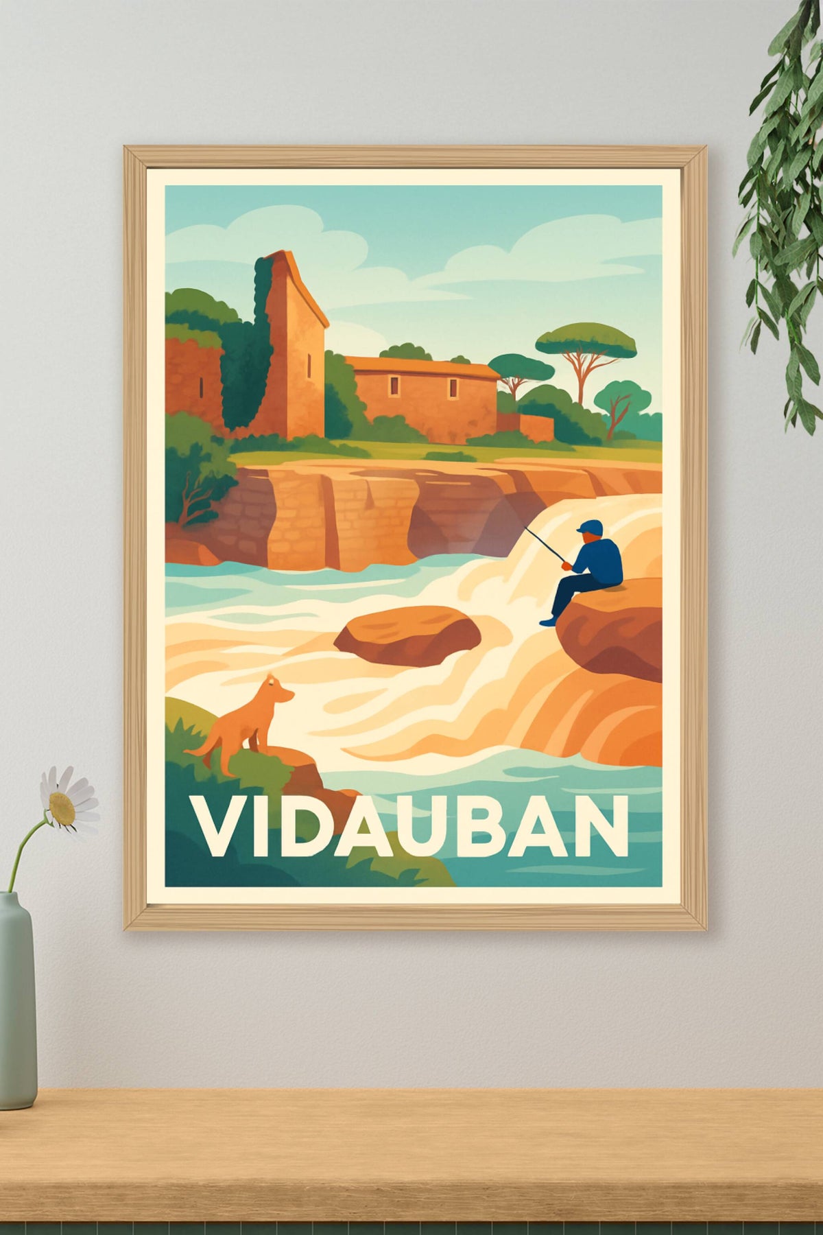 Affiche Vidauban — Évasion et détente au fil de l'eau · poster d'art de Vidauban