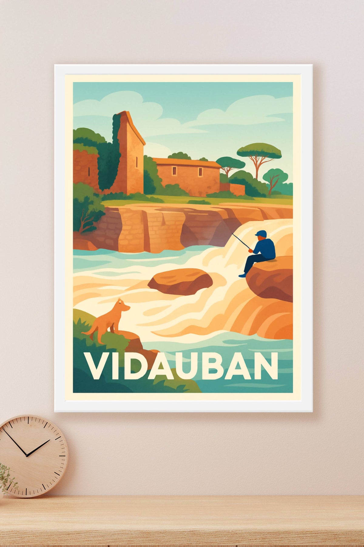 Affiche Vidauban — Évasion et détente au fil de l'eau · poster d'art de Vidauban