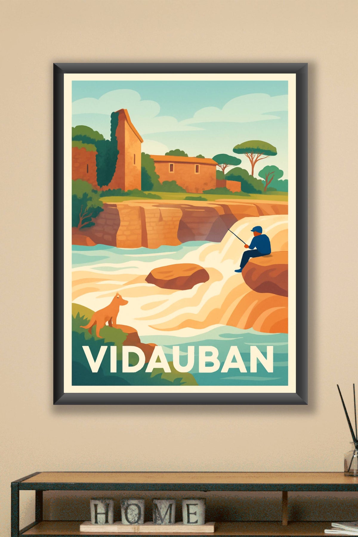 Affiche Vidauban — Évasion et détente au fil de l'eau · poster d'art de Vidauban