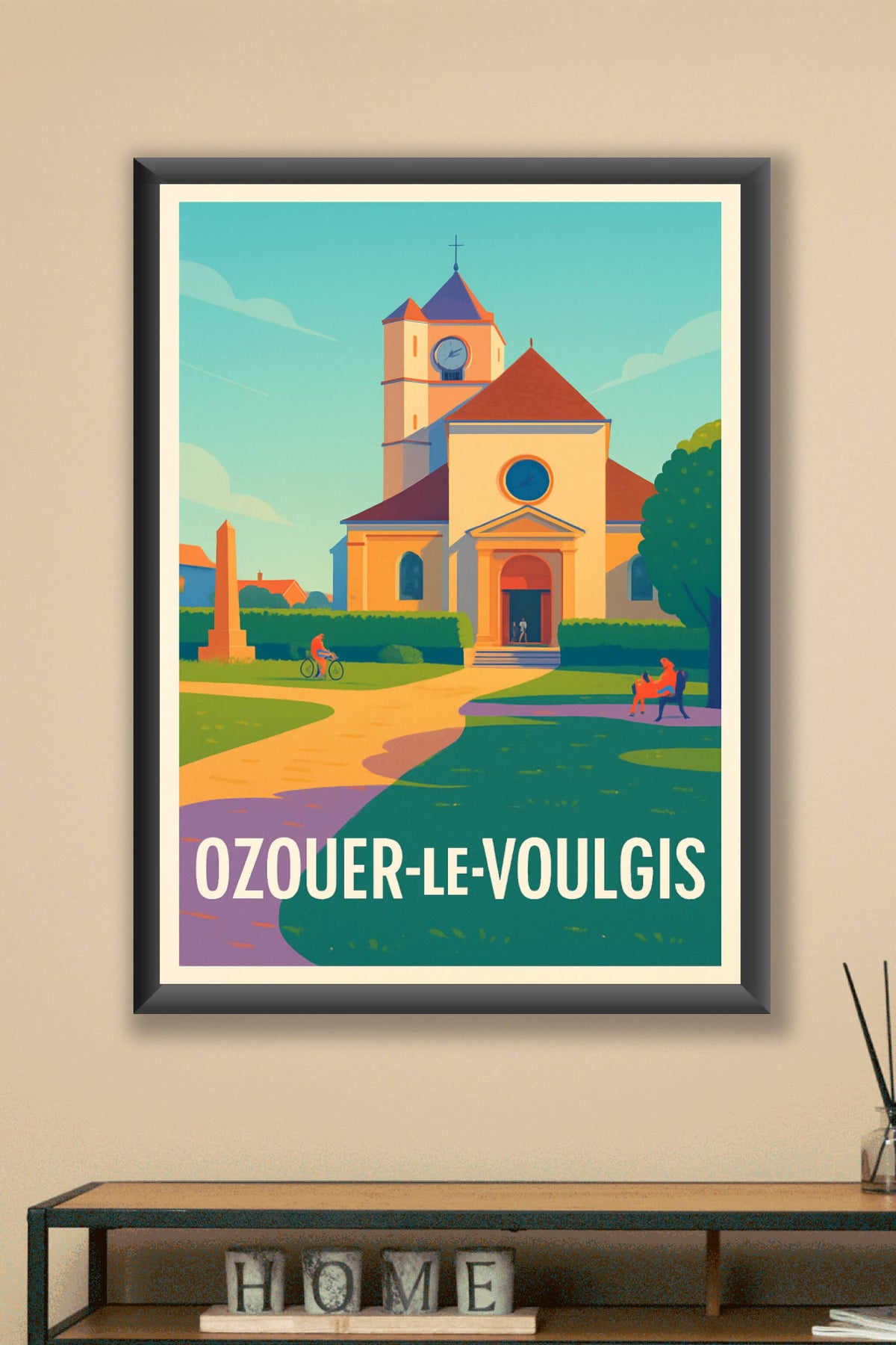 Affiche Ozouer-le-Voulgis — Charme et quiétude au cœur du village · poster d'art de Ozouer-le-Voulgis