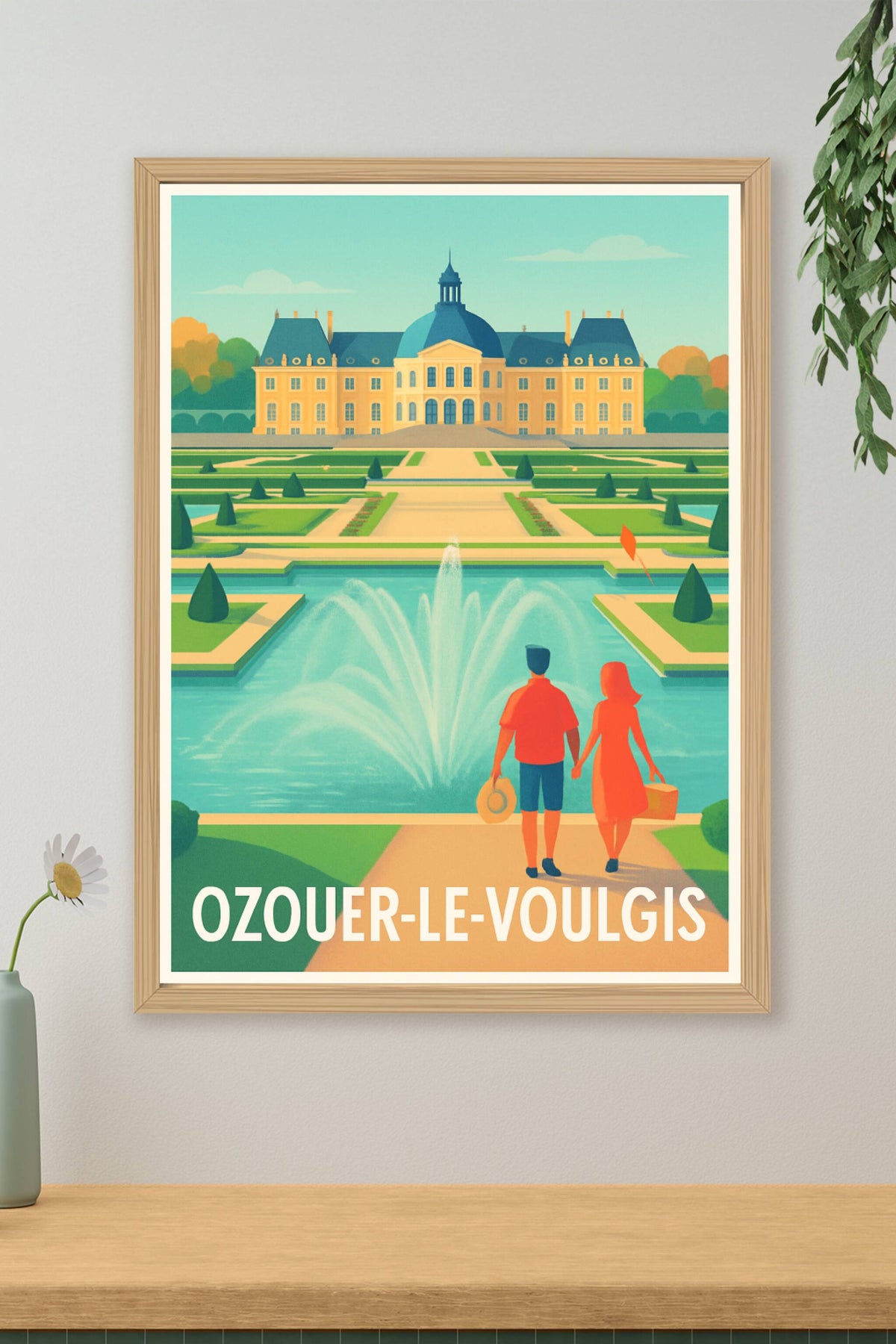 Affiche Ozouer-le-Voulgis — Évasion au Château et ses Jardins · poster d'art de Ozouer-le-Voulgis