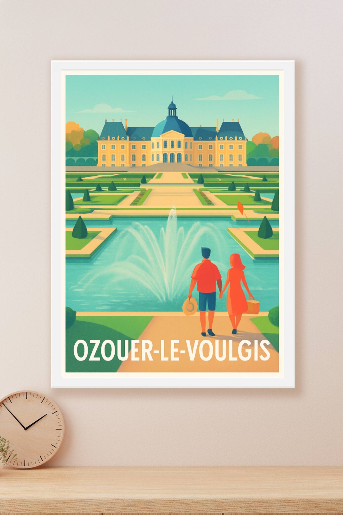 Affiche Ozouer-le-Voulgis — Évasion au Château et ses Jardins · poster d'art de Ozouer-le-Voulgis
