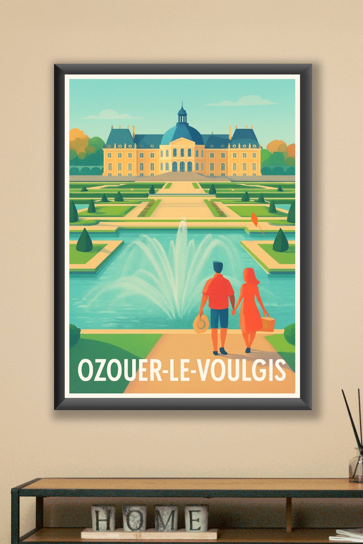 Affiche Ozouer-le-Voulgis — Évasion au Château et ses Jardins · poster d'art de Ozouer-le-Voulgis