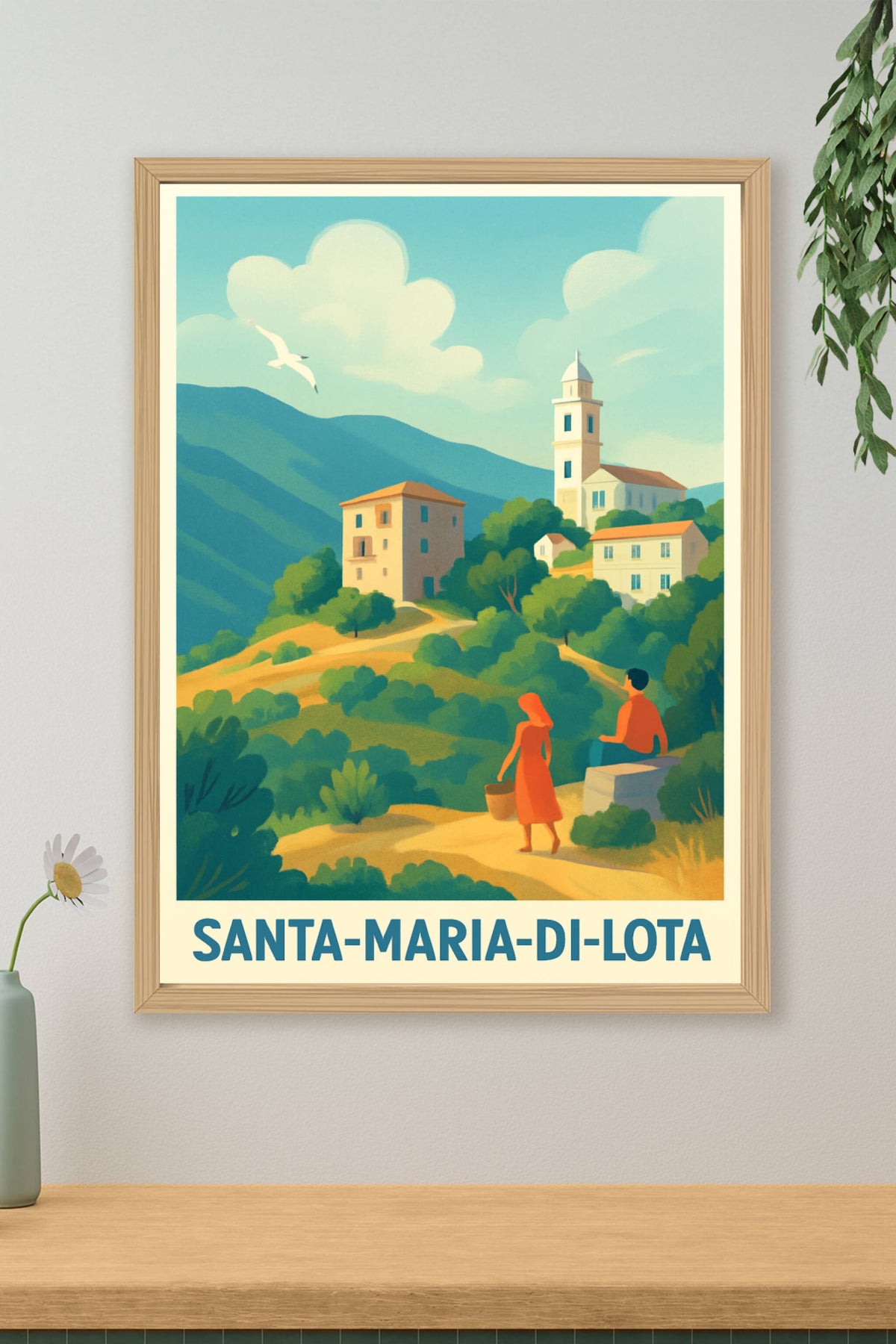 Affiche Santa-Maria-di-Lota — L'escapade bucolique méditerranéenne · poster d'art de Santa-Maria-di-Lota