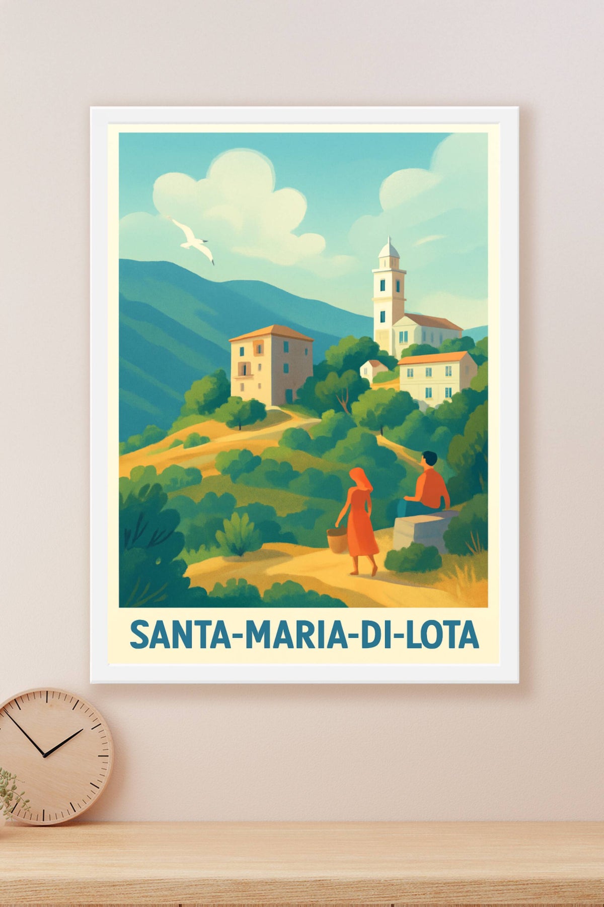 Affiche Santa-Maria-di-Lota — L'escapade bucolique méditerranéenne · poster d'art de Santa-Maria-di-Lota