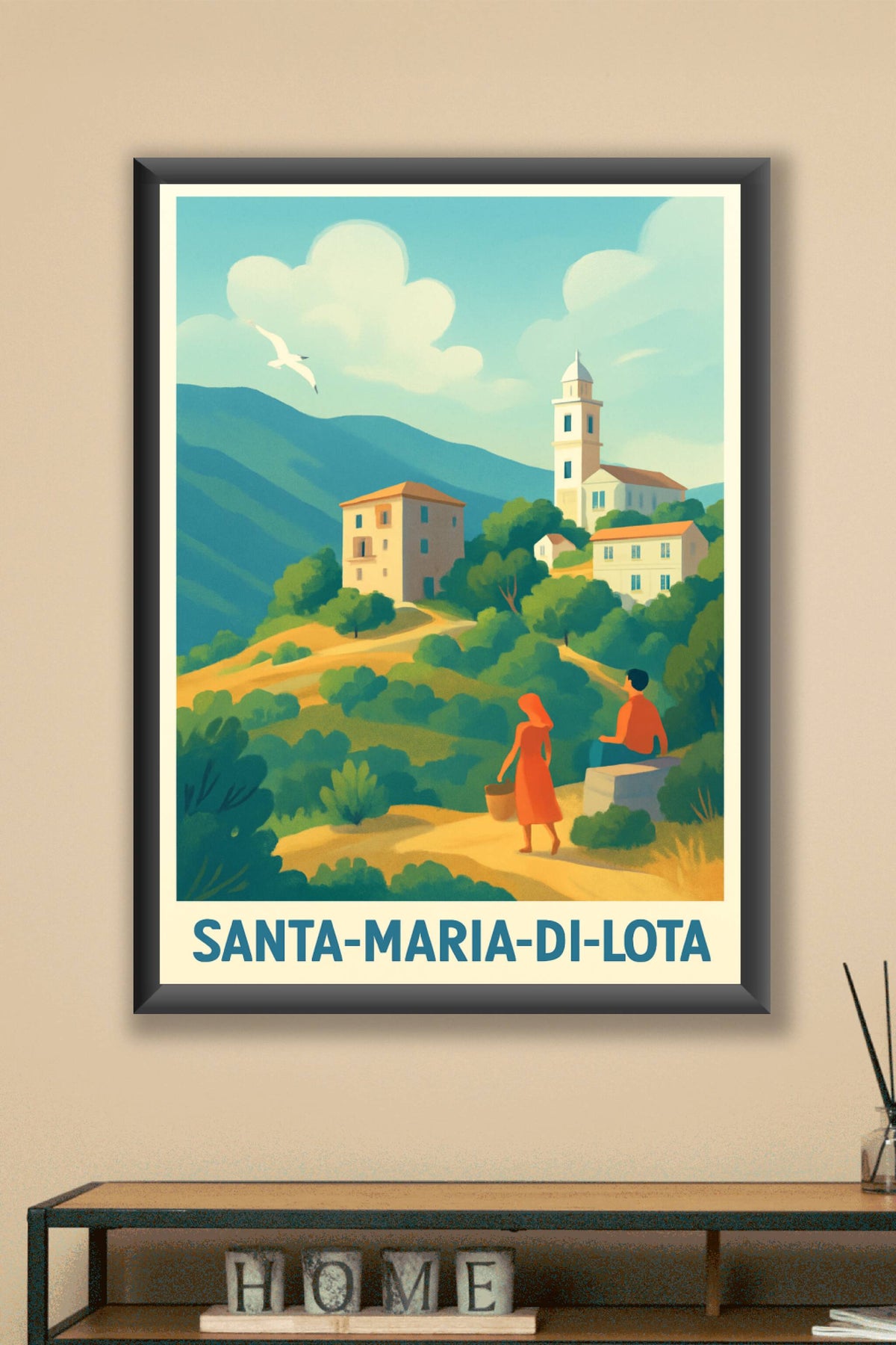 Affiche Santa-Maria-di-Lota — L'escapade bucolique méditerranéenne · poster d'art de Santa-Maria-di-Lota