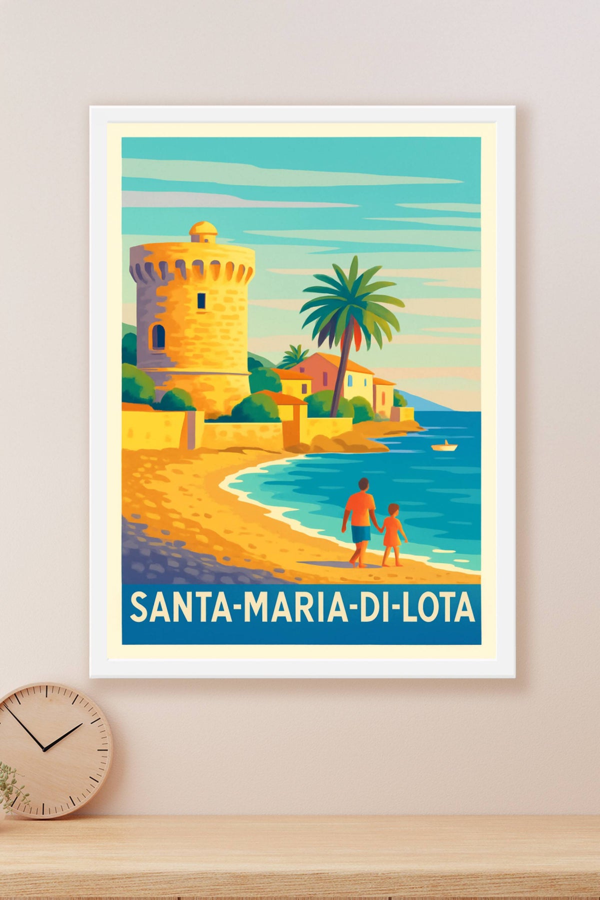 Affiche Santa-Maria-di-Lota — Balade en bord de mer intemporelle · poster d'art de Santa-Maria-di-Lota