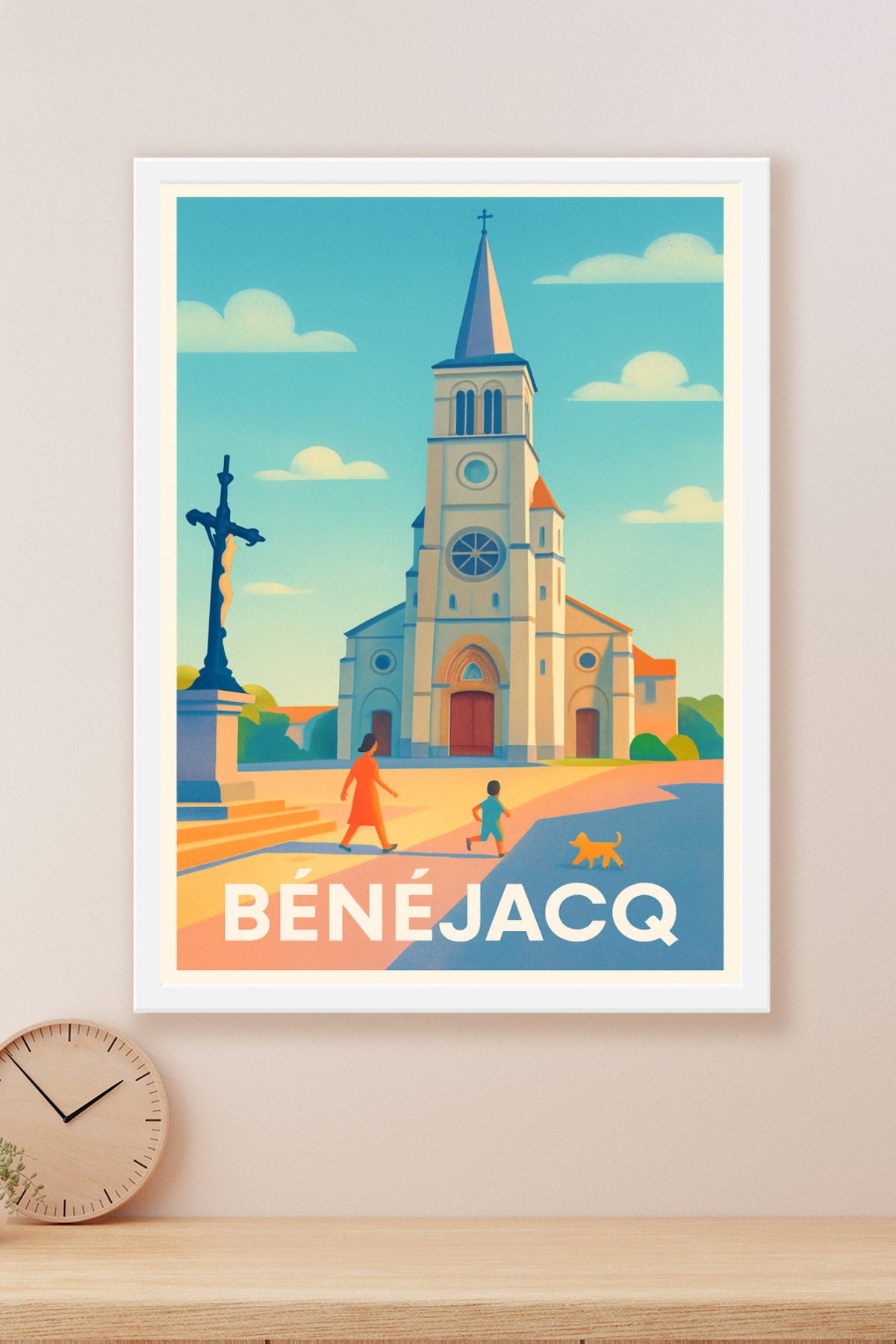 Affiche Bénéjacq — Charme et sérénité en Béarn · poster d'art de Bénéjacq