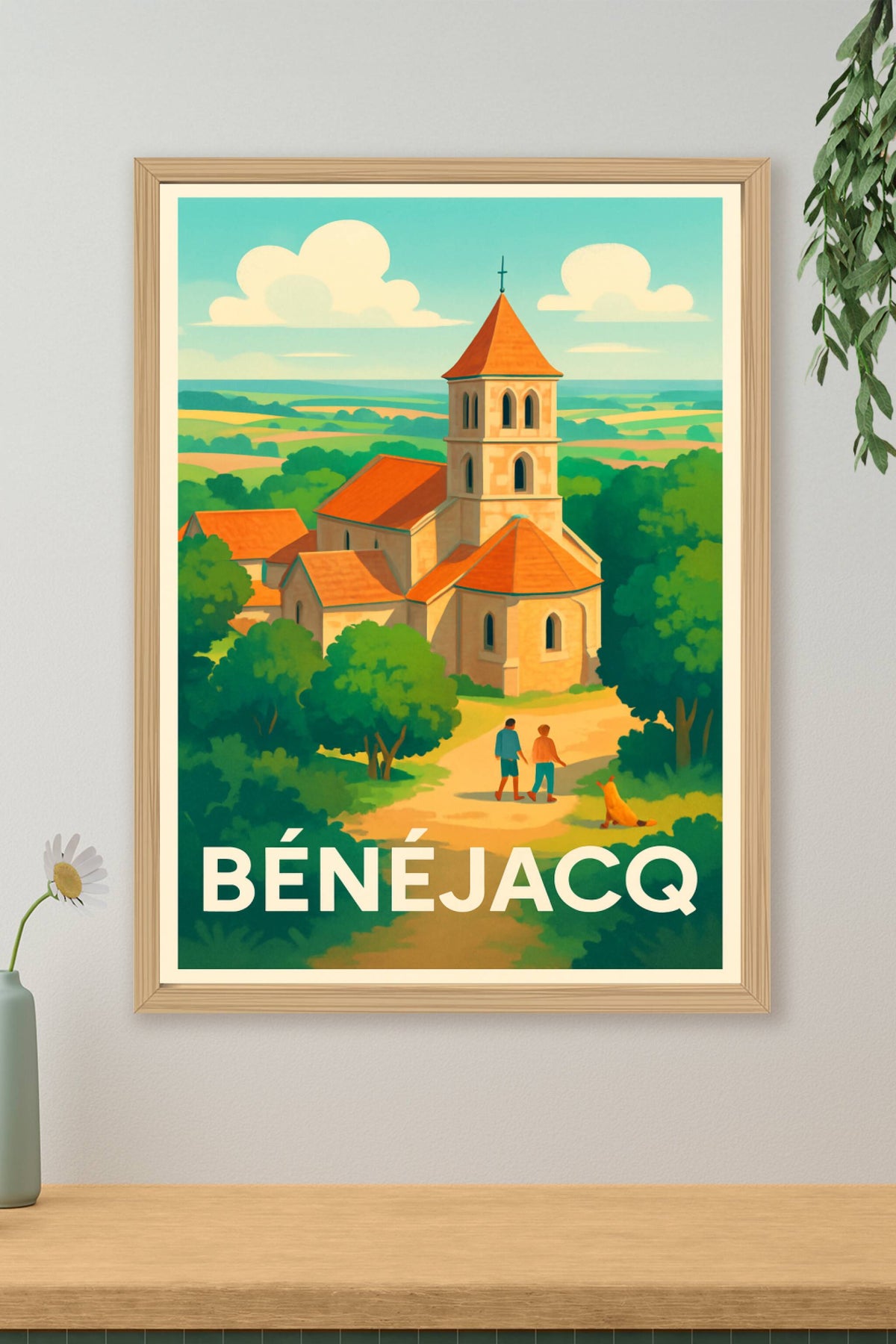Affiche Bénéjacq — Charme et Sérénité en Vallée d'Aspe · poster d'art de Bénéjacq