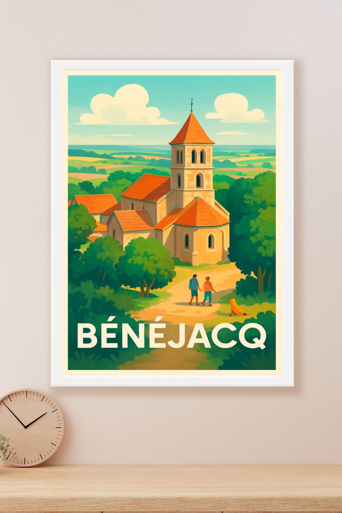 Affiche Bénéjacq — Charme et Sérénité en Vallée d'Aspe · poster d'art de Bénéjacq