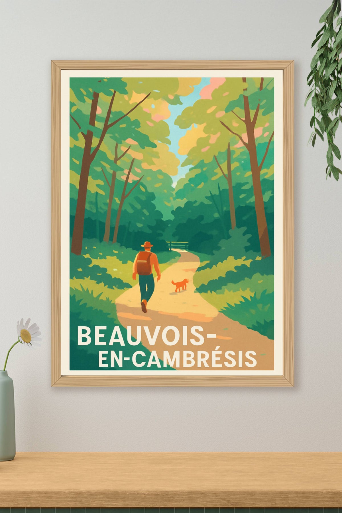 Affiche Beauvois-en-Cambrésis — Promenade en pleine nature · poster d'art de Beauvois-en-Cambrésis