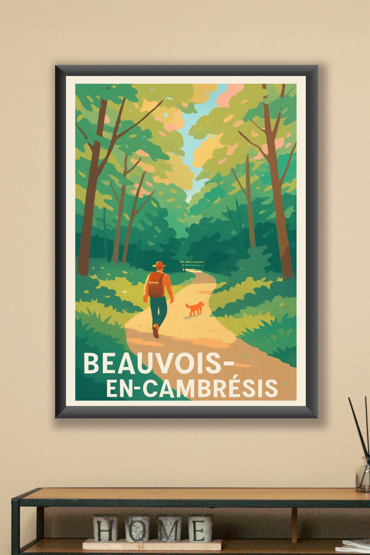 Affiche Beauvois-en-Cambrésis — Promenade en pleine nature · poster d'art de Beauvois-en-Cambrésis
