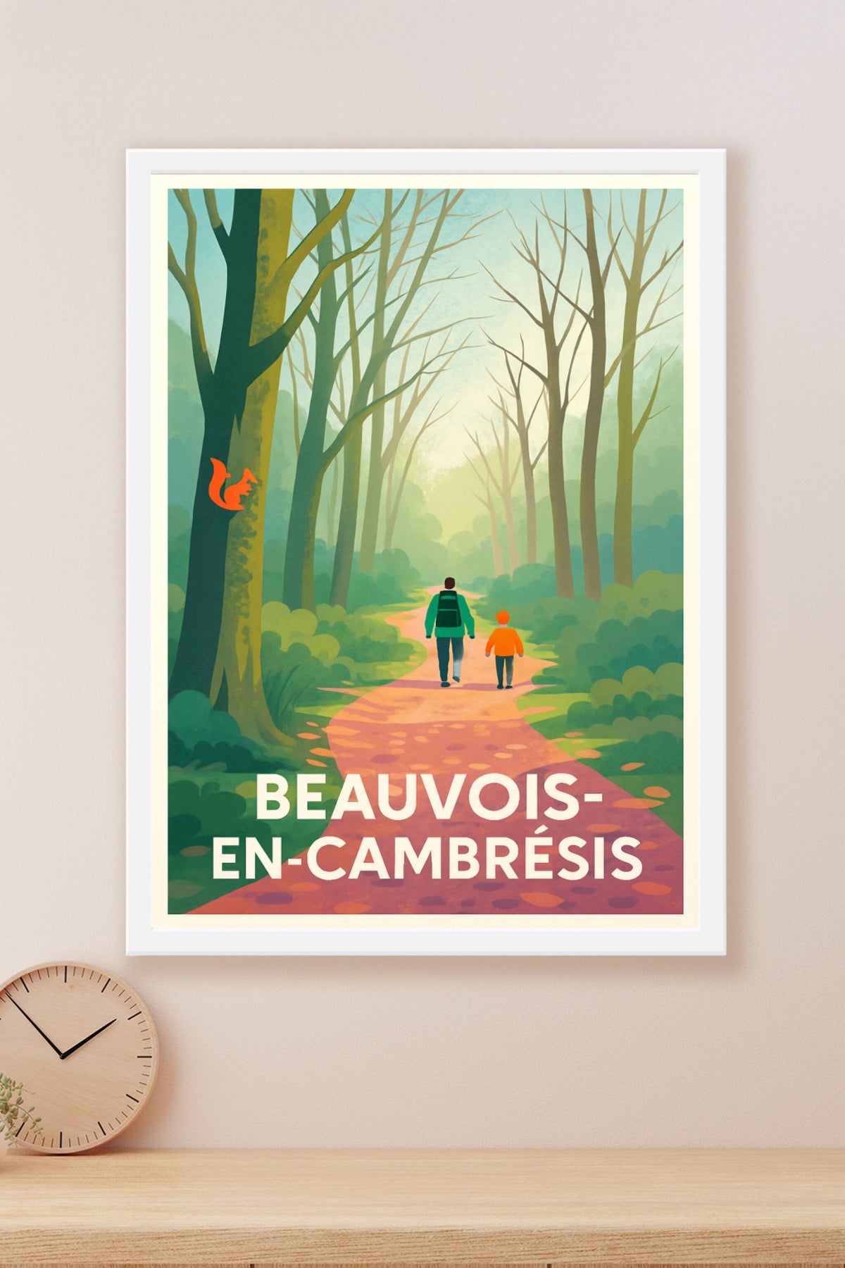 Affiche Beauvois-en-Cambrésis — Promenade bucolique en forêt · poster d'art de Beauvois-en-Cambrésis